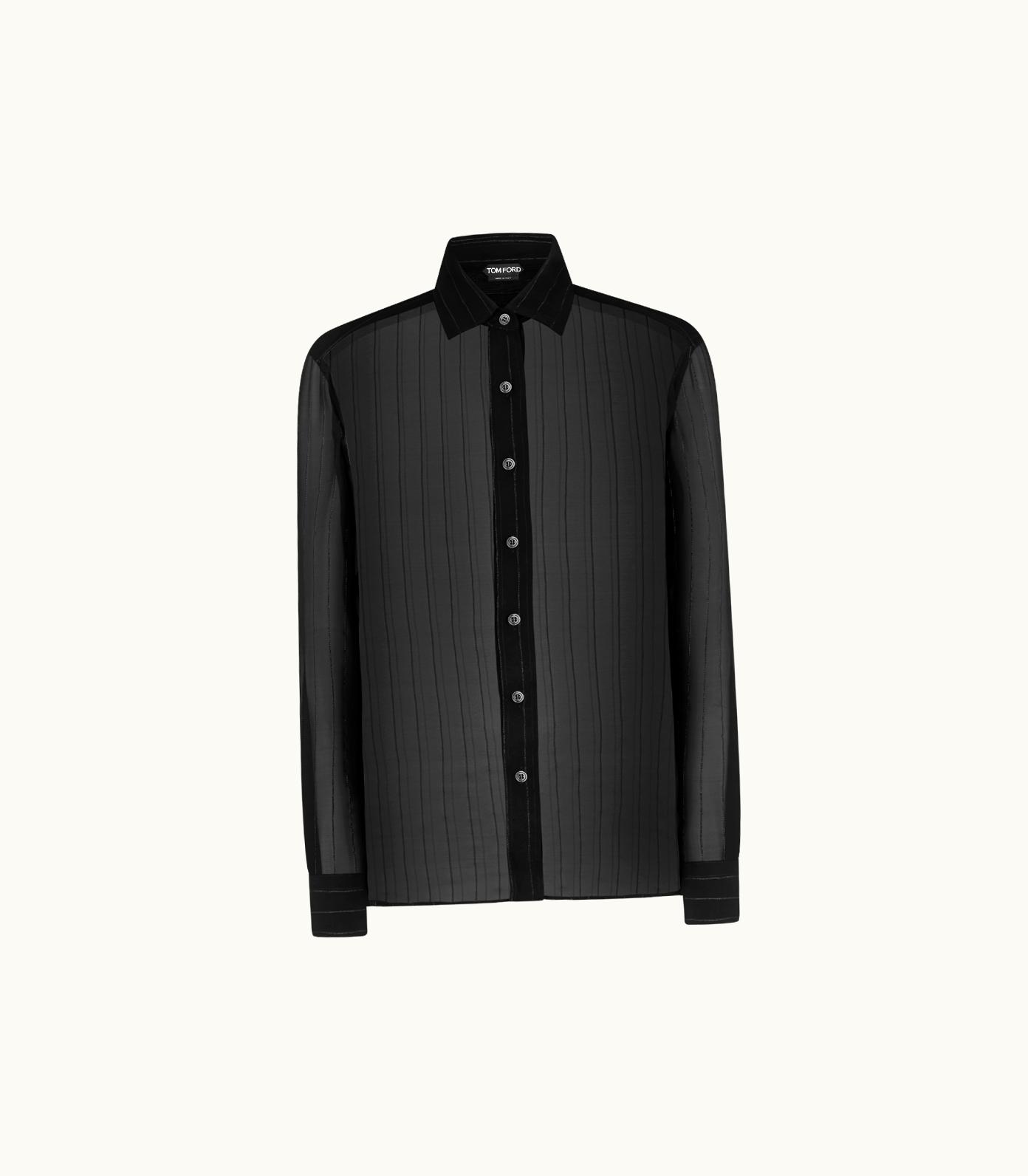 Tom Ford Tom Ford Lurex Striped Silk Georgette Shirt
