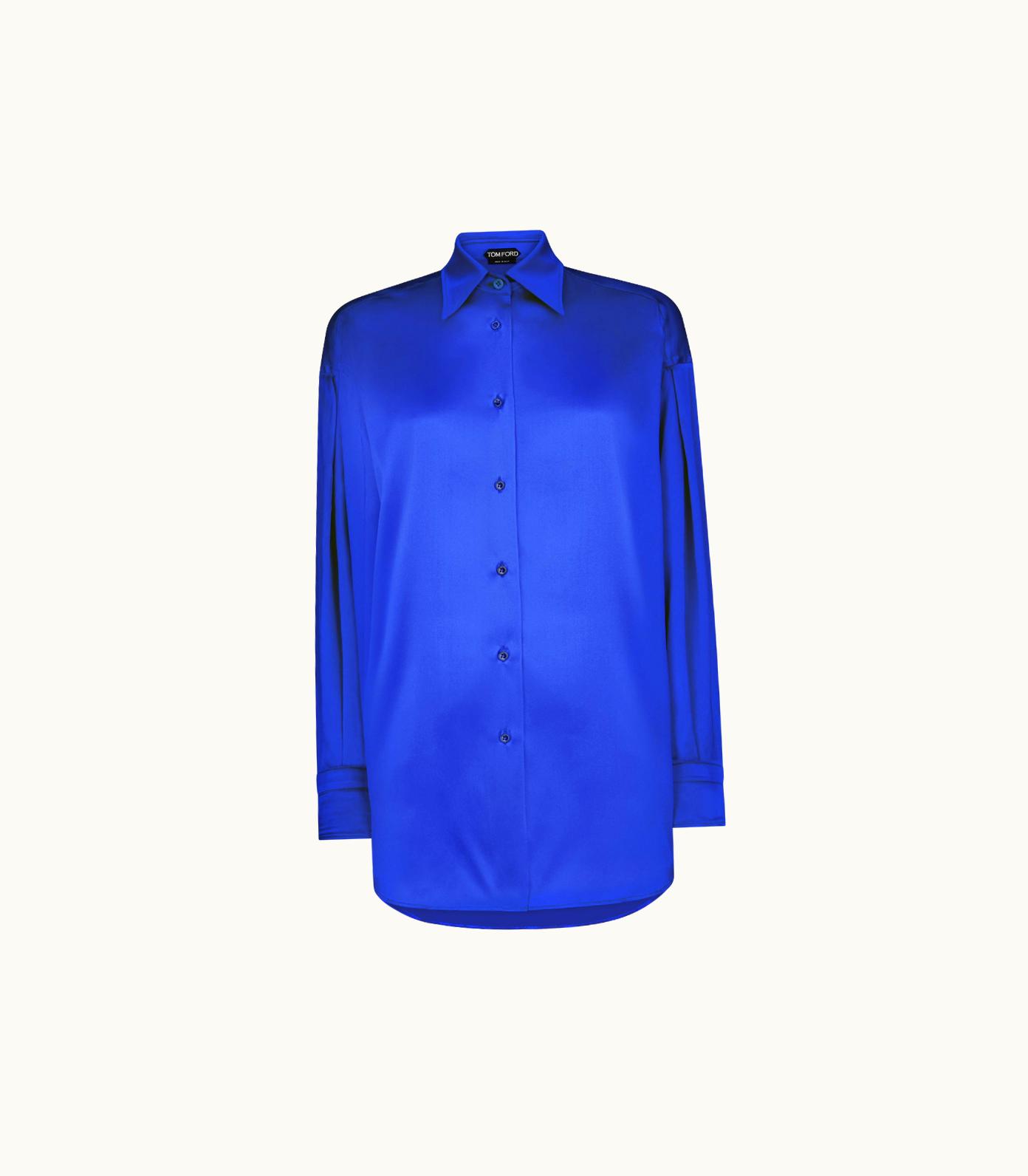 Tom Ford Tom Ford Stretch Silk Satin Relaxed Fit Shirt 5813769496