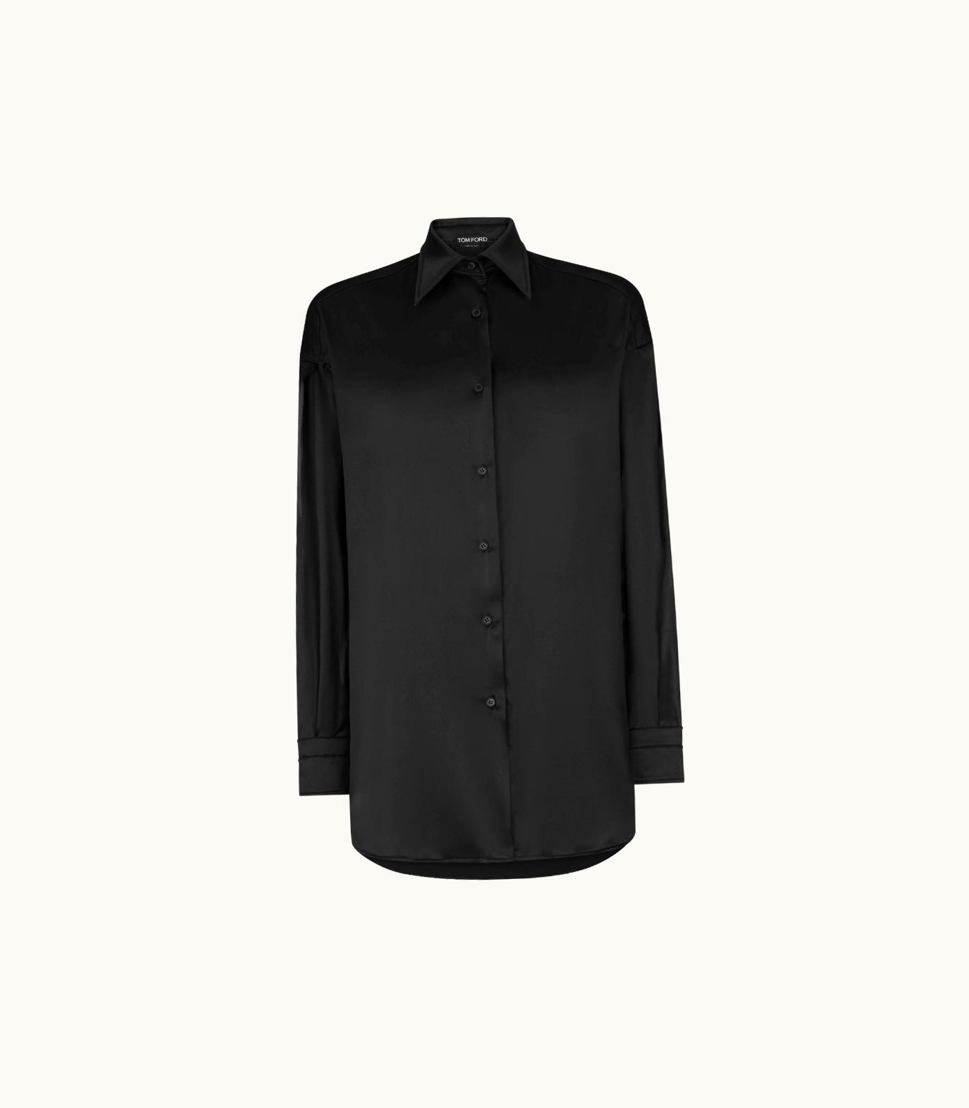 Tom Ford Tom Ford Stretch Silk Satin Relaxed Fit Shirt 5520732628
