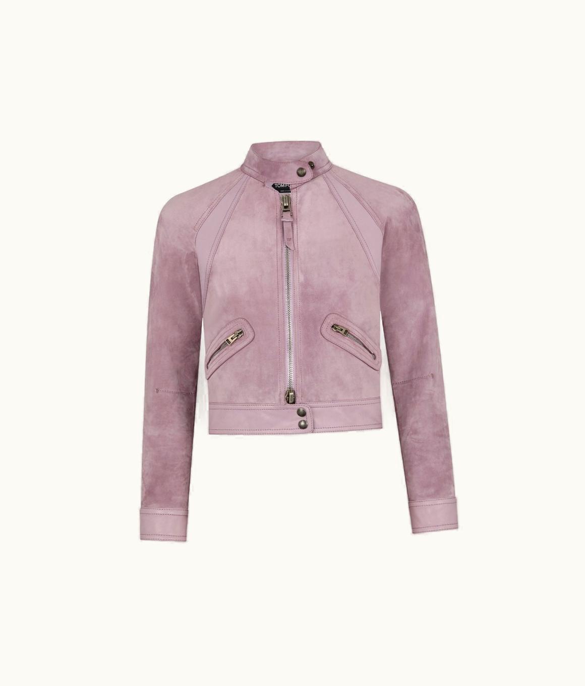 Tom Ford Tom Ford Cashmere Suede And New PLONGE' Cropped Racer Jacket