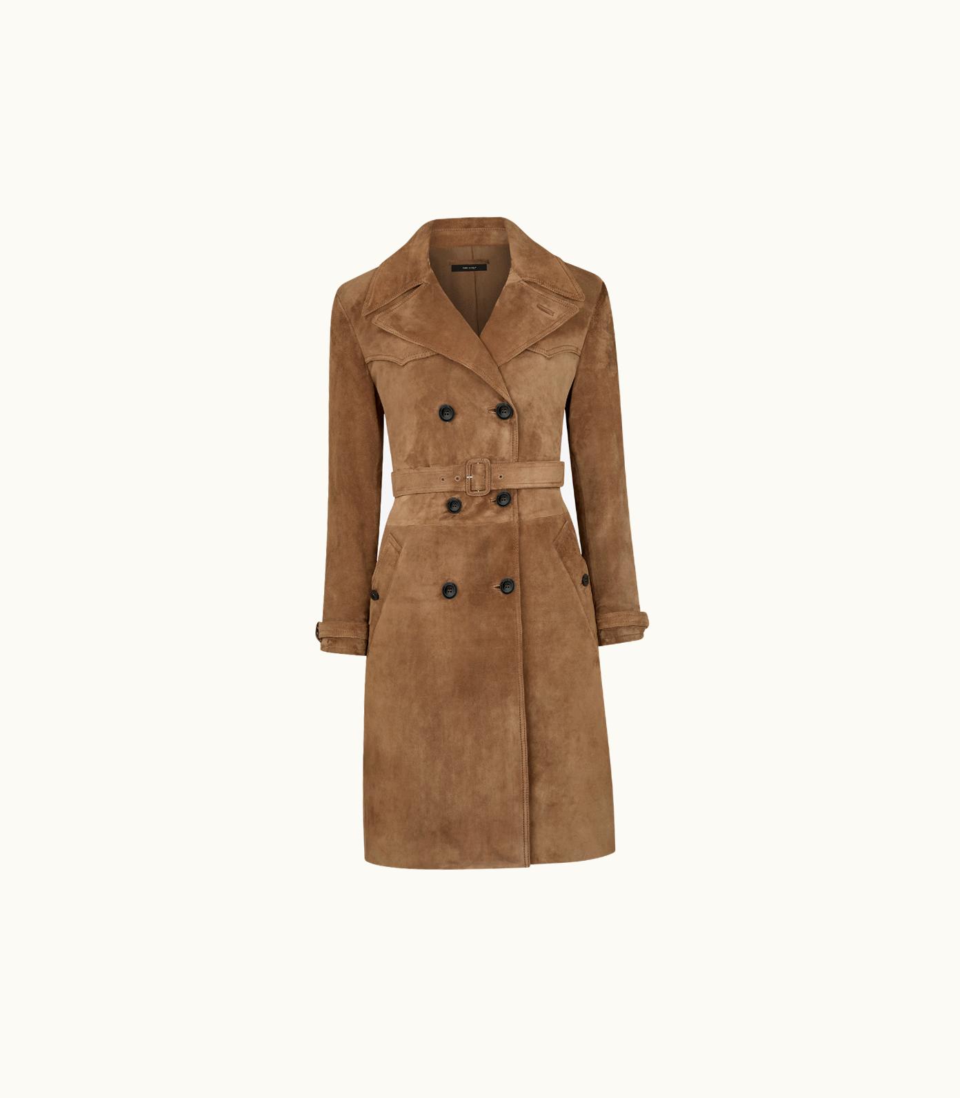 Tom Ford Tom Ford Cashmere Suede Double Breasted Trench Coat