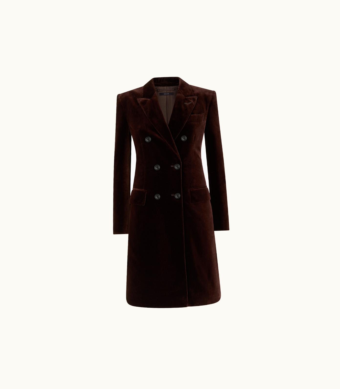 Tom Ford Tom Ford Cotton Velvet Double Breasted Tailored Coat