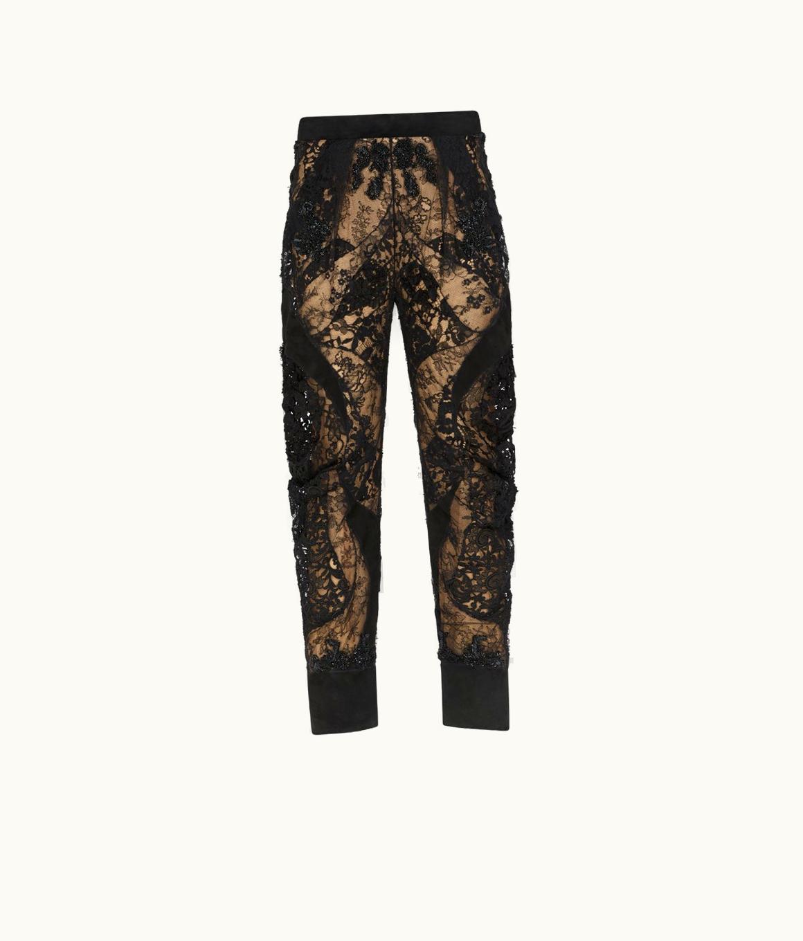 Tom Ford Tom Ford Lace Patchwork & Jet Embroidery Pants