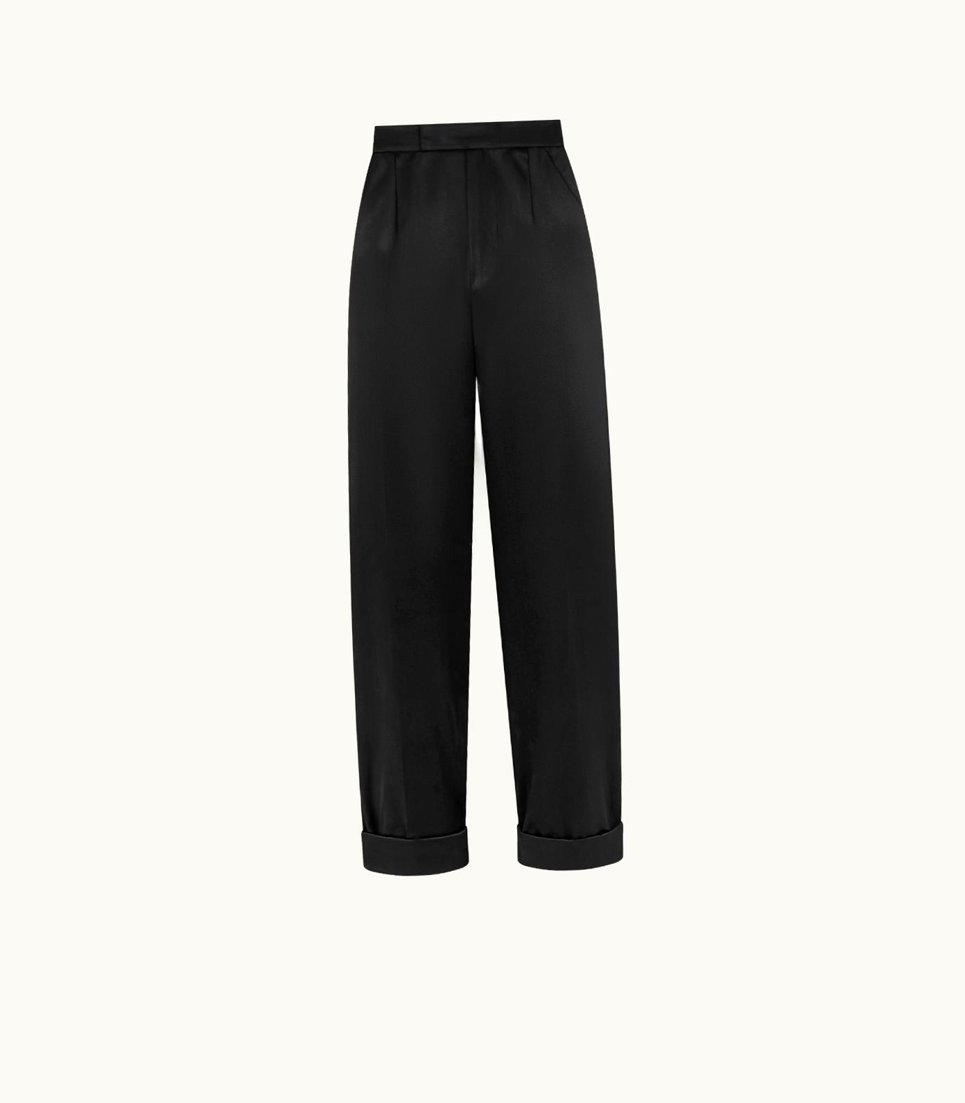 Tom Ford Tom Ford Silk Duchesse Boyfriend Fit Tailored Pants