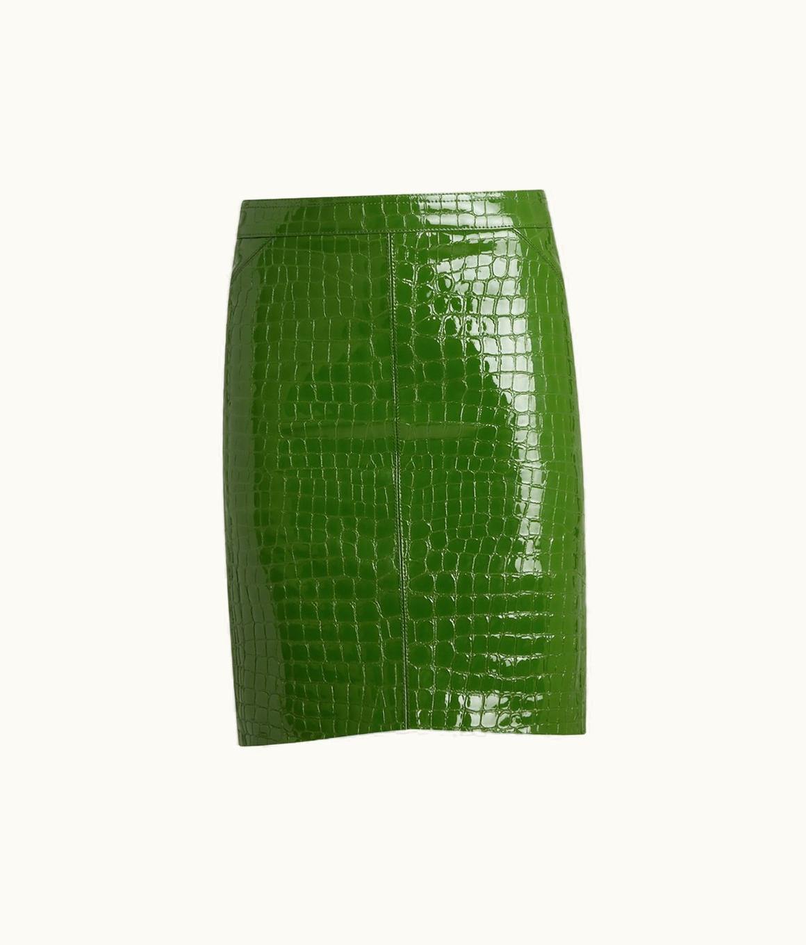 Tom Ford Tom Ford Glossy Croco Embossed Goat Leather Skirt