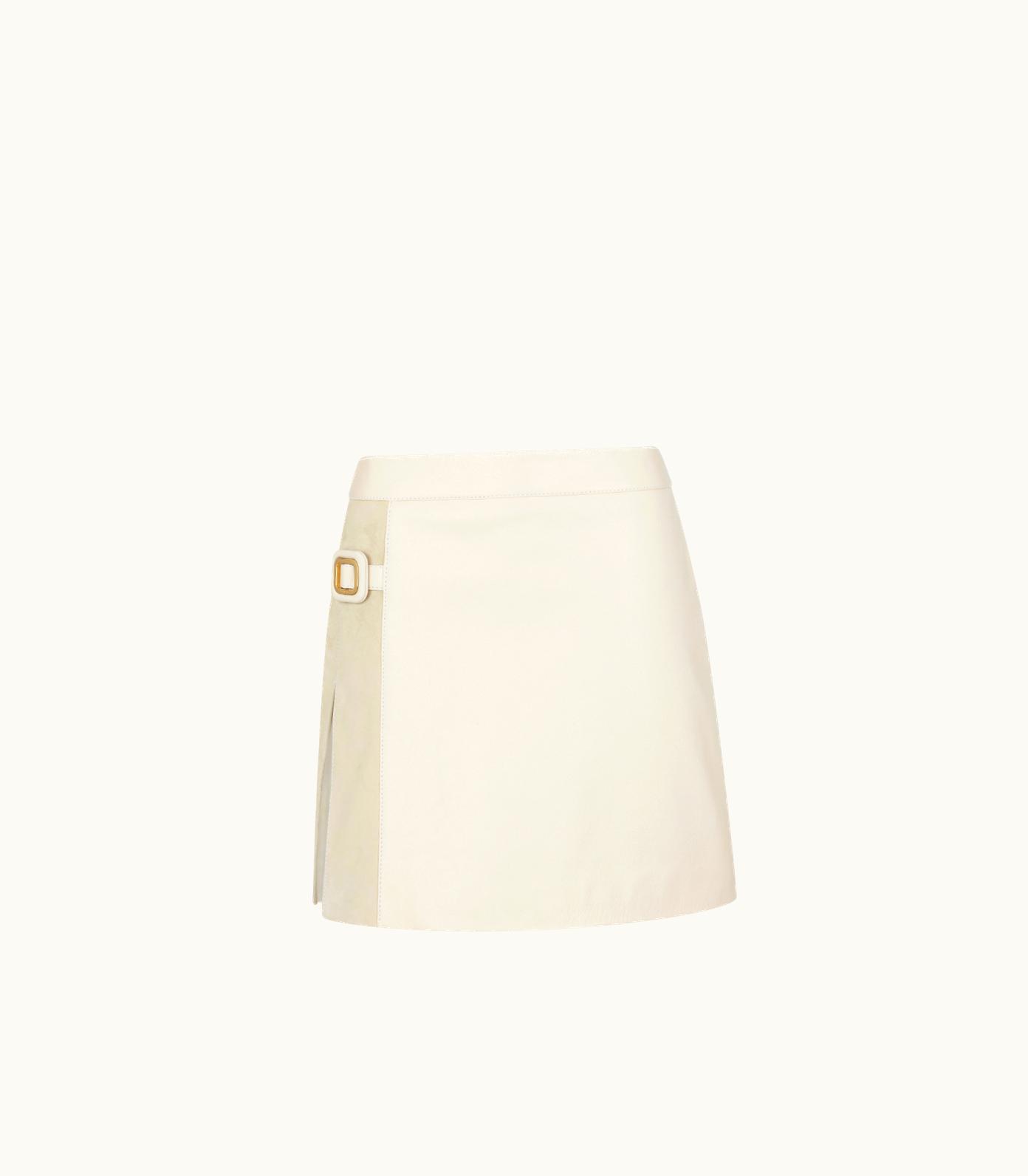 Tom Ford Tom Ford Shiny Goat PLONGE' And Cashmere Suede Mini Skirt