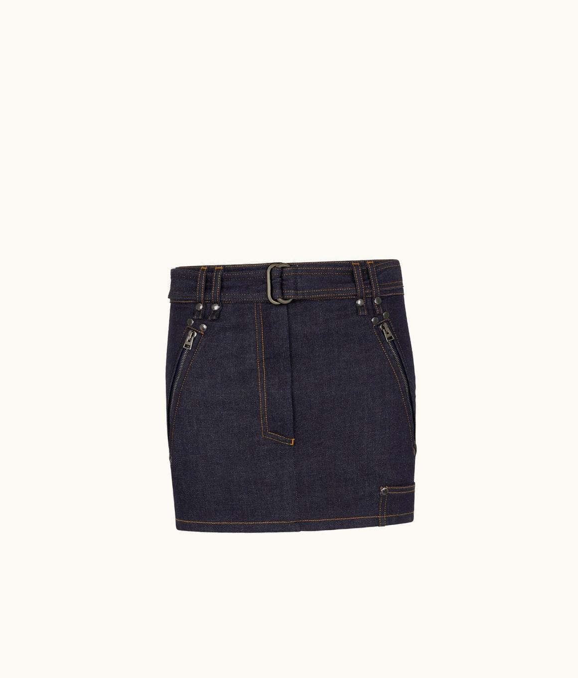 Tom Ford Tom Ford Lightweight Denim Belted Mini Skirt