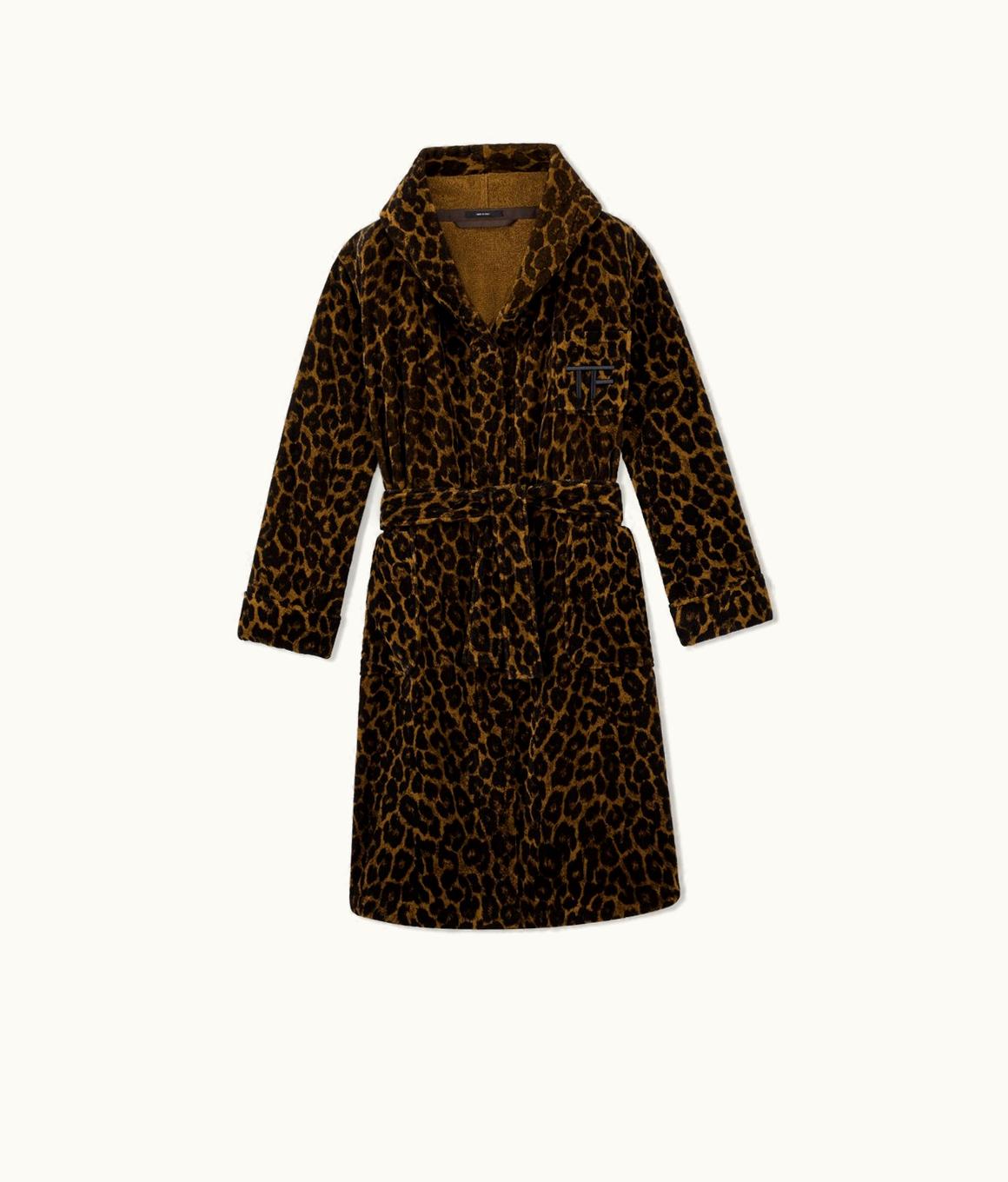 Tom Ford Tom Ford Leopard Printed Towelling Cotton Robe