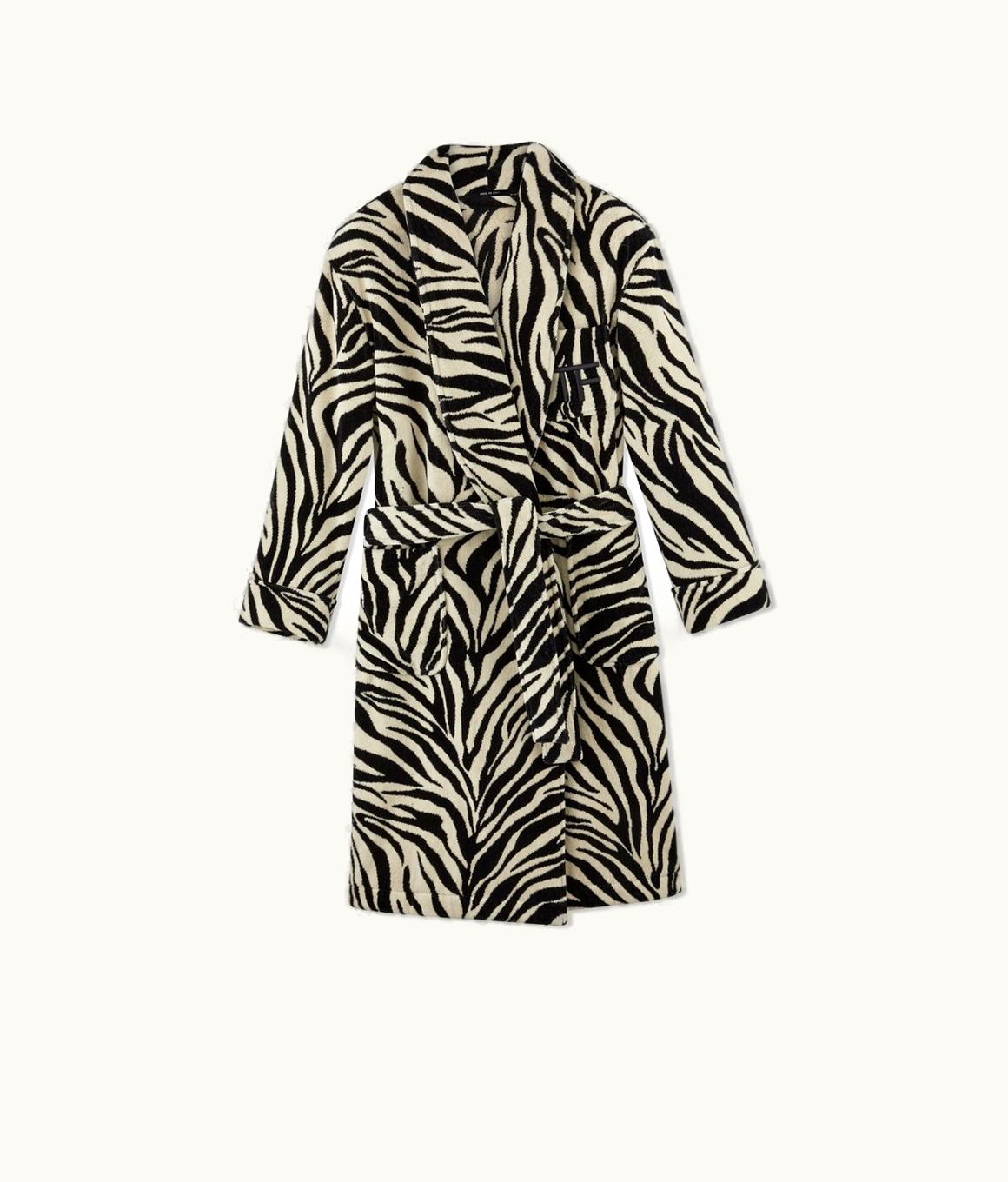 Tom Ford Tom Ford Zebra Jacquard Towelling Cotton Robe
