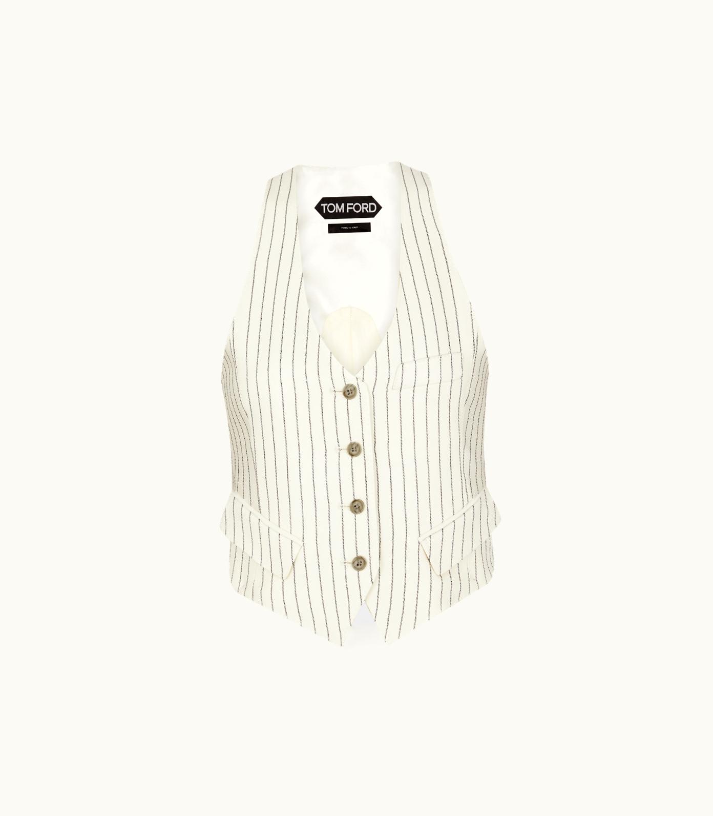 Tom Ford Tom Ford Striped Wool And Silk Blend Waistcoat
