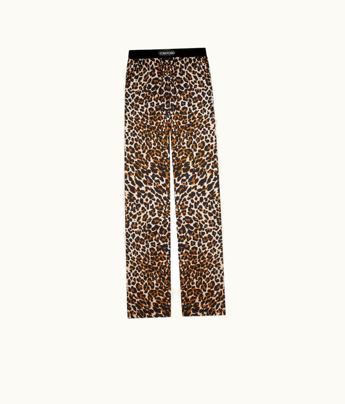 Tom Ford Tom Ford Reflected Leopard Pattern Silk Satin Pj Pants
