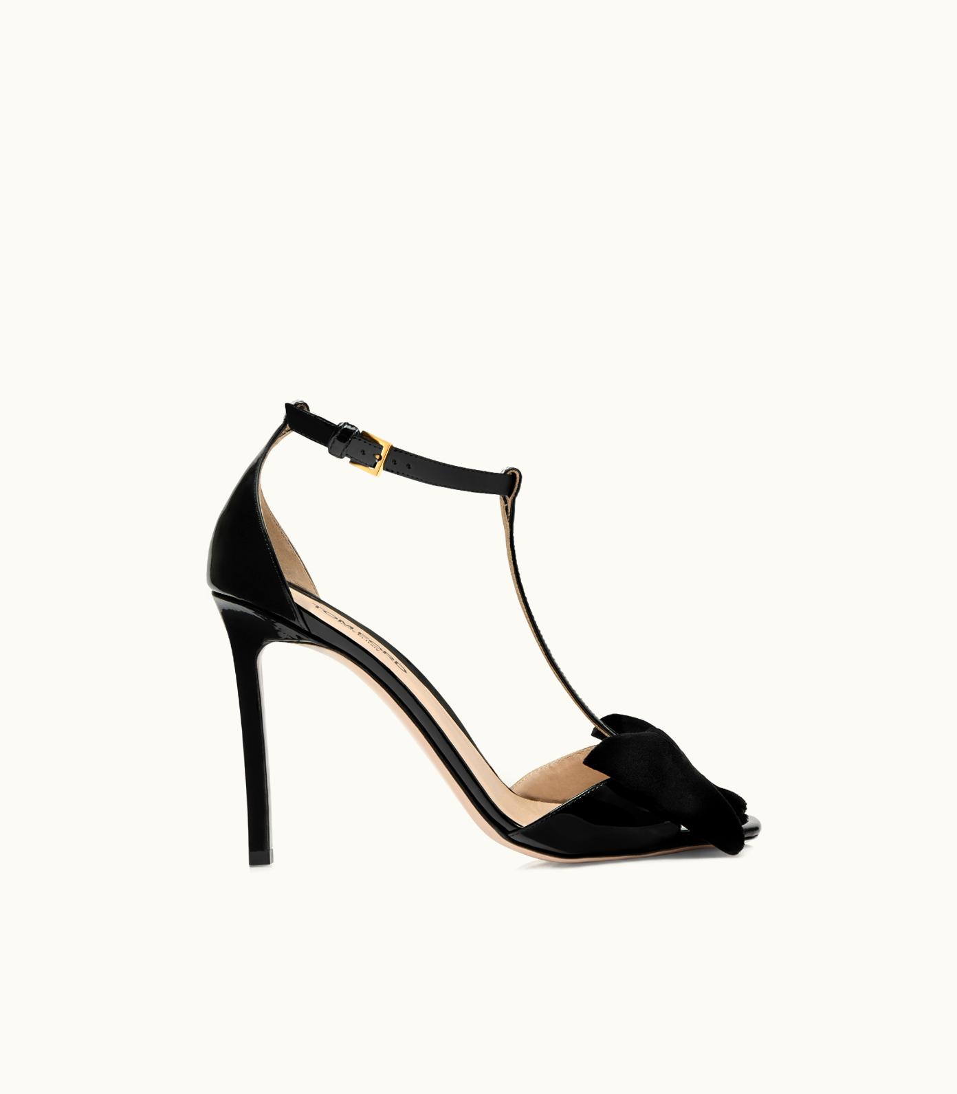 Tom Ford Tom Ford Patent Leather And Velvet Brigitte Sandal
