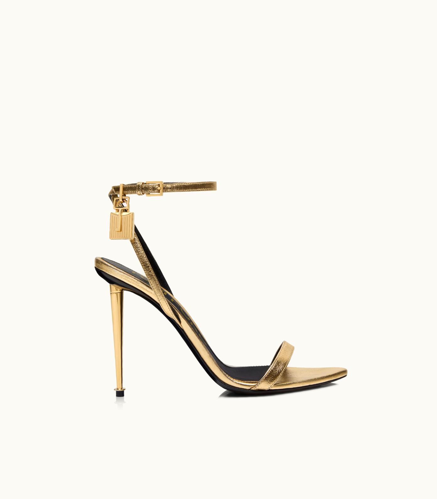 Tom Ford Tom Ford Iconic Spike Heel Padlock Pointy Naked Sandal