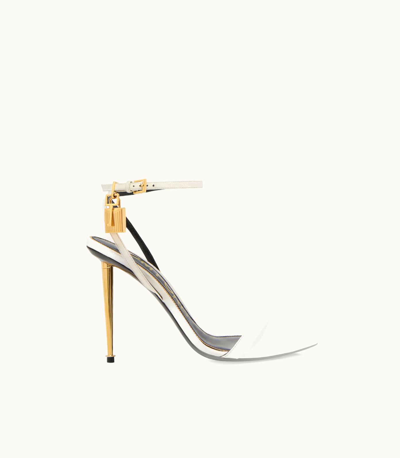 Tom Ford Tom Ford Padlock Spike Heel Leather Sandal Black