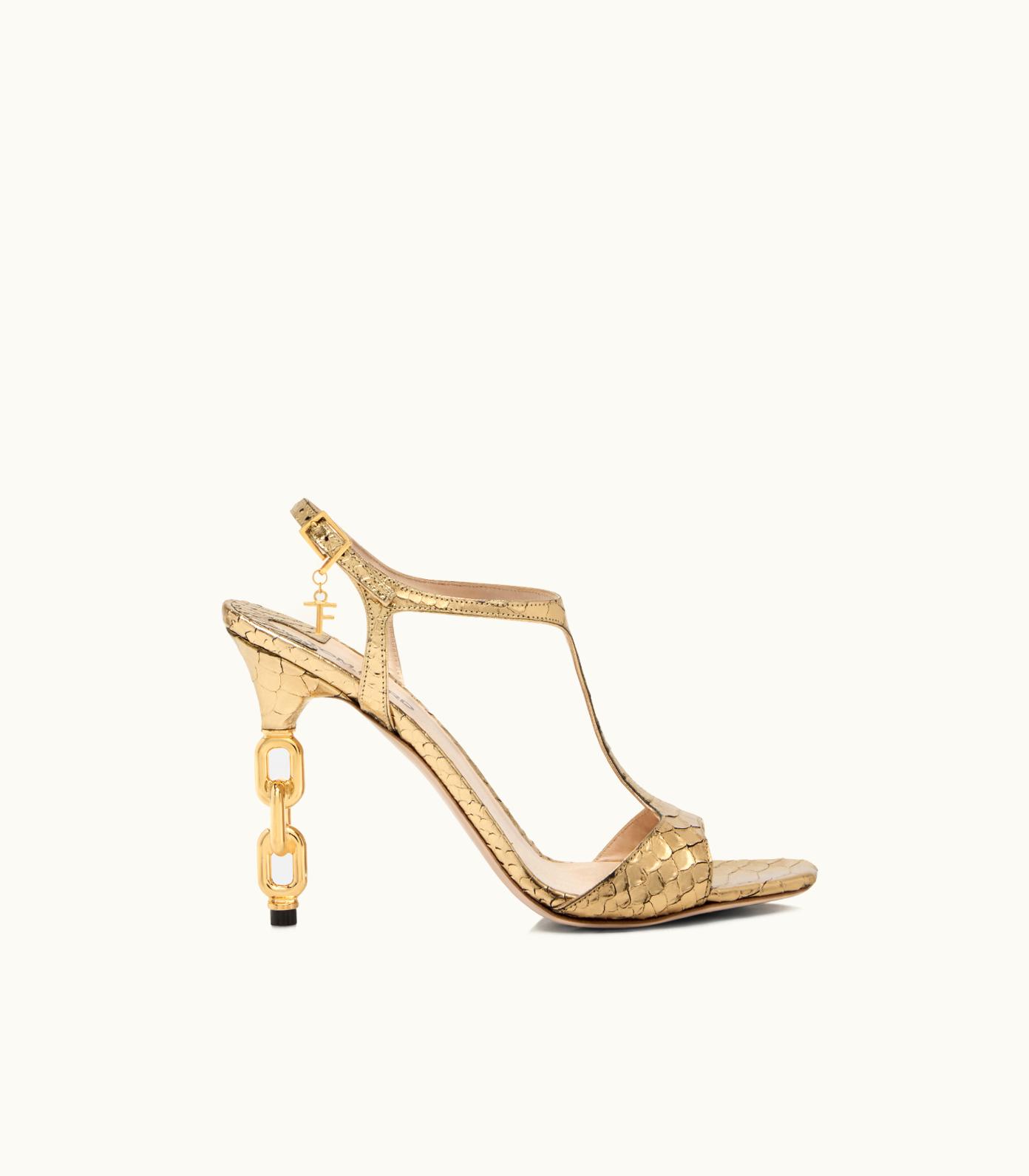 Tom Ford Tom Ford Laminated Stamped Python Leather Galaxy Sandal