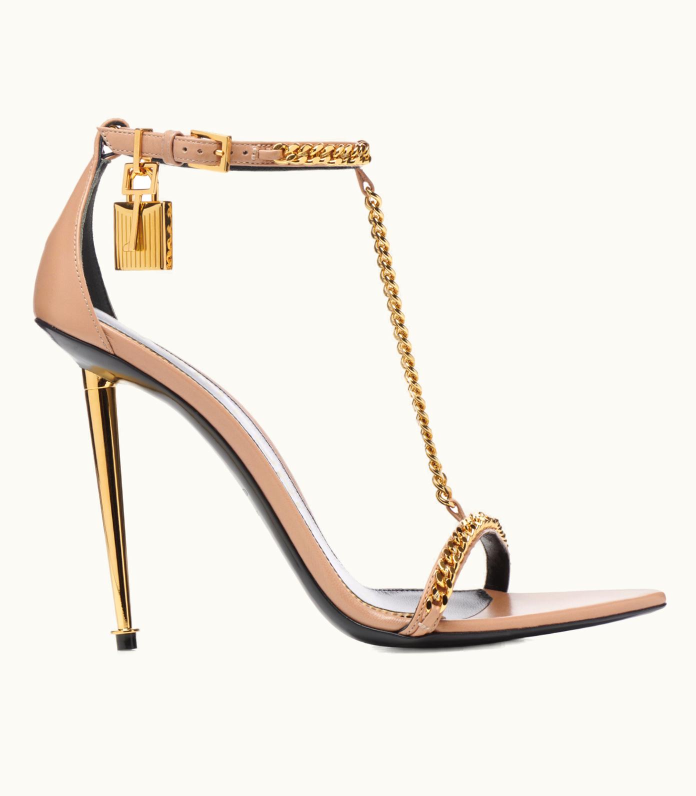 Tom Ford Tom Ford Shiny Leather Padlock Pointy Naked Sandal 5520731447