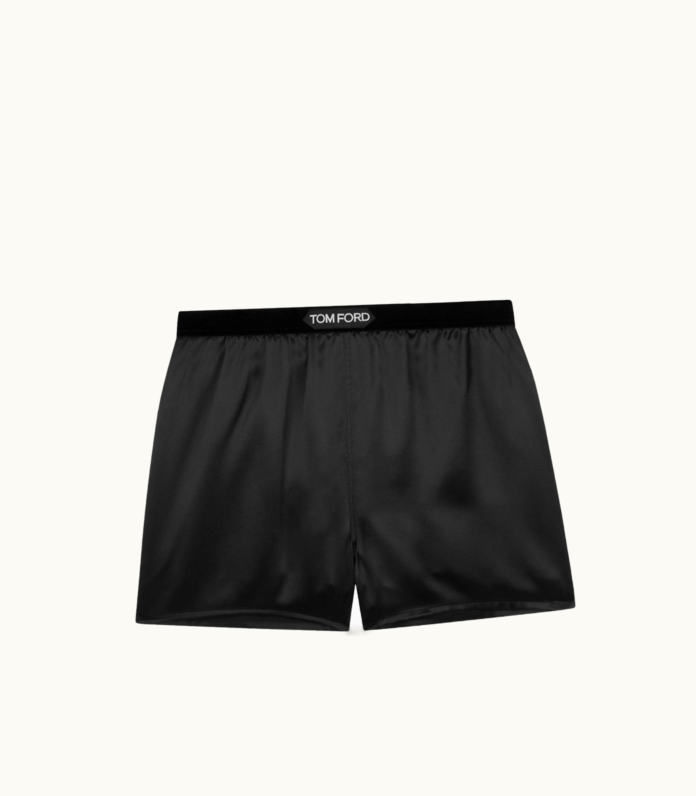 Tom Ford Tom Ford Signature Velvet Waistband Stretch Silk Satin Boxer Shorts