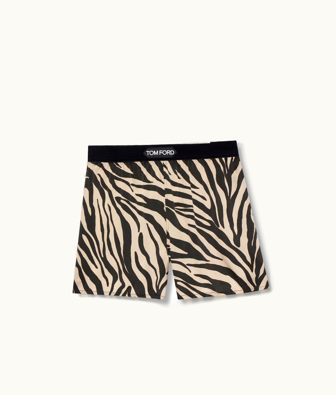 Tom Ford Tom Ford Zebra Printed Silk Boxer Shorts