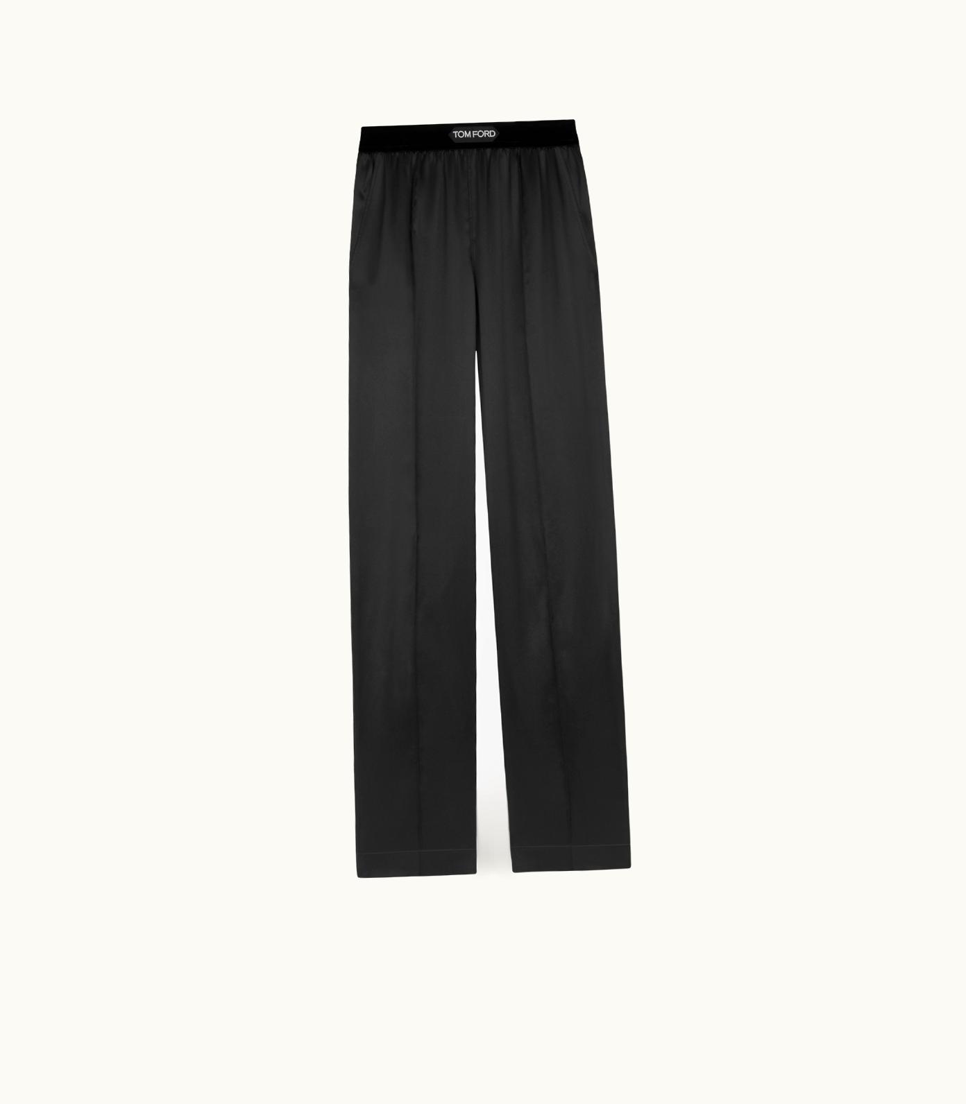 Tom Ford Tom Ford Stretch Silk Satin Relaxed Fit Pajama Pants Black