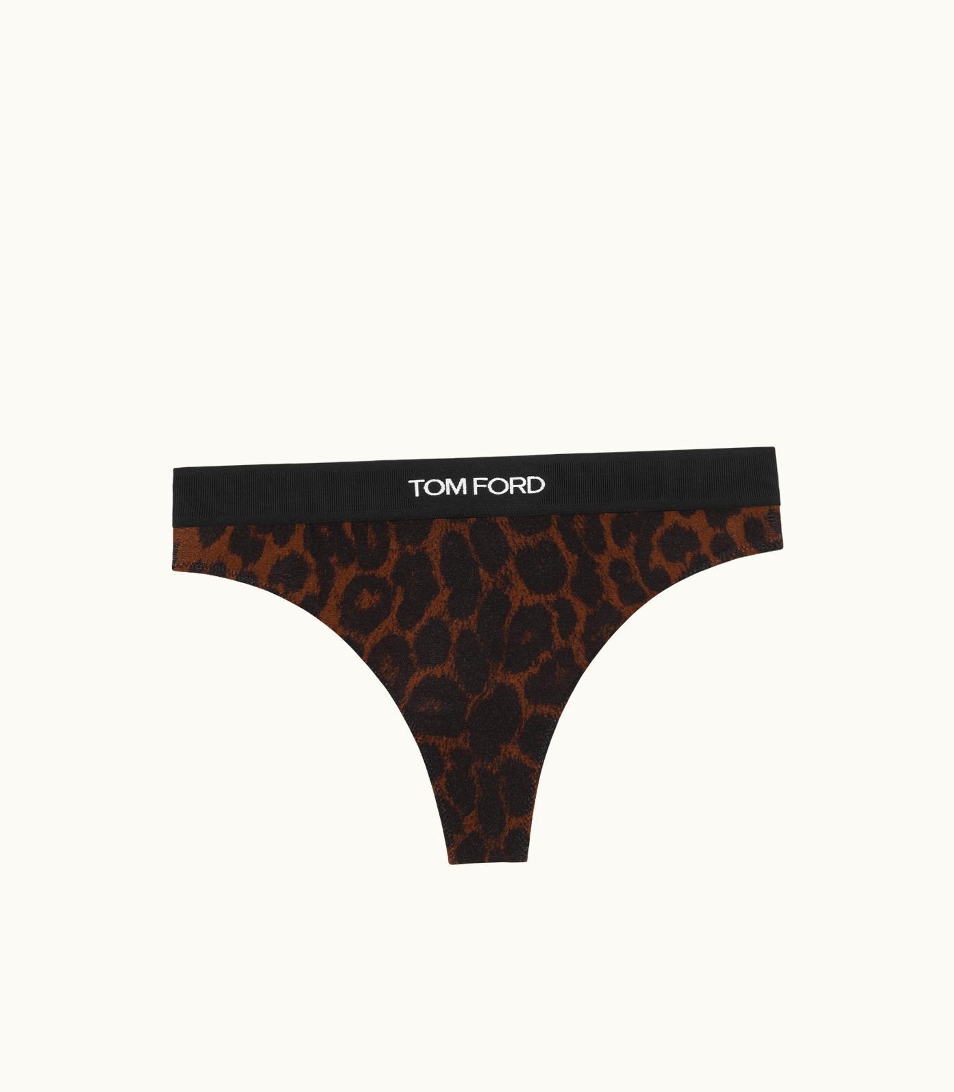 Tom Ford Tom Ford Reflected Leopard Printed Modal Signature Thong