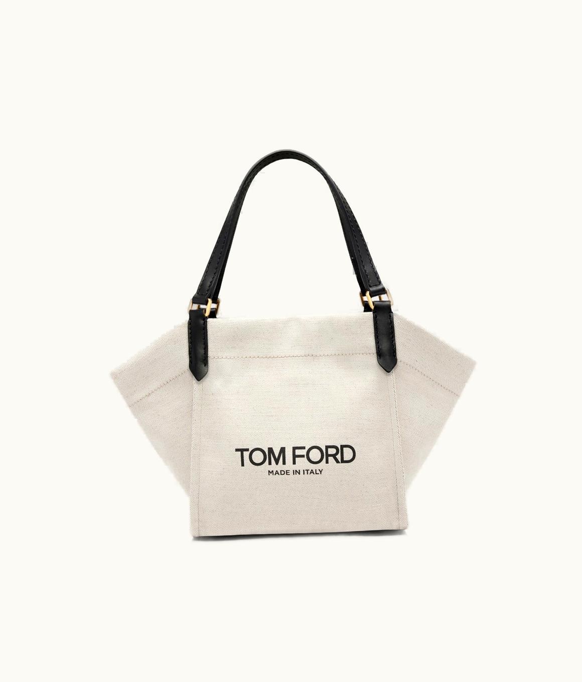 Tom Ford Tom Ford Cotton Canvas And Smooth Leather Amalfi Medium Tote