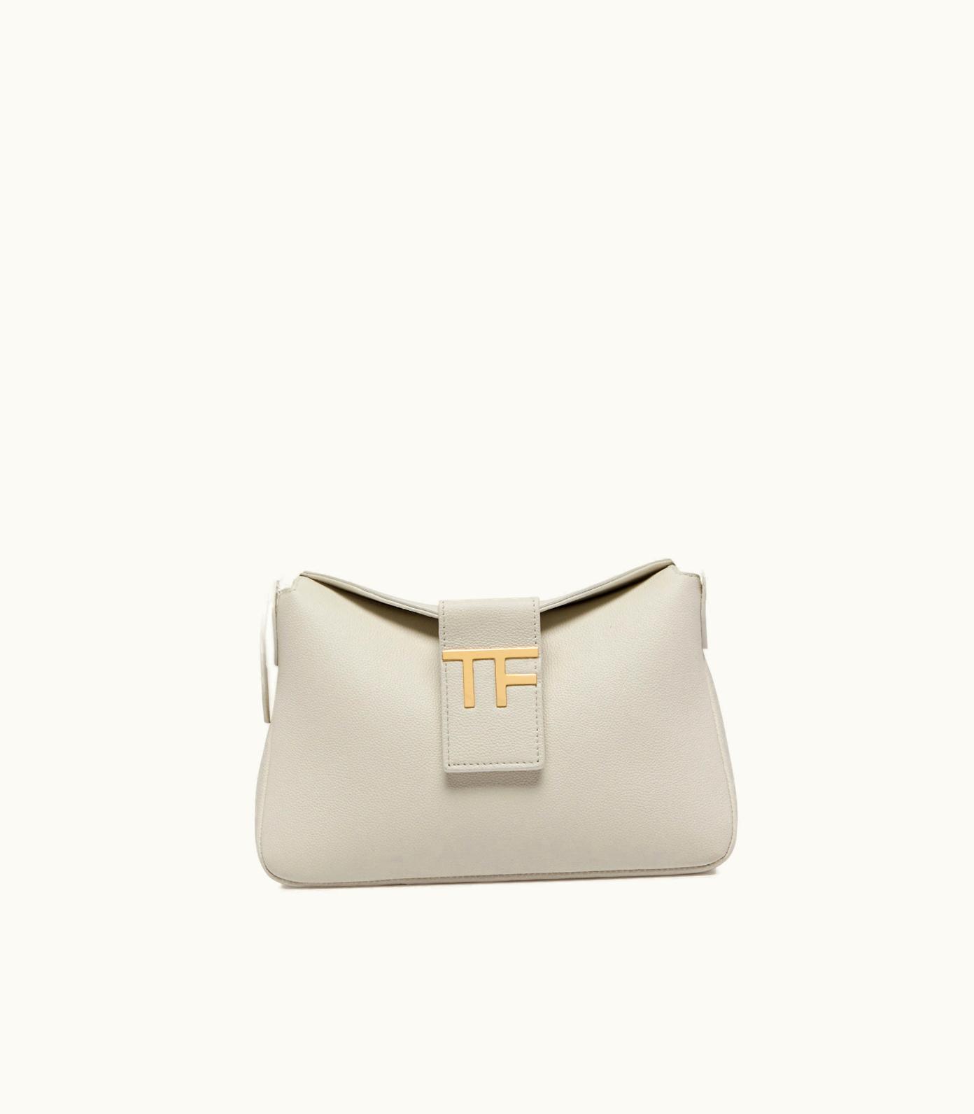 Tom Ford Tom Ford Mini Hobo Grain Leather Shoulder Bag Silver