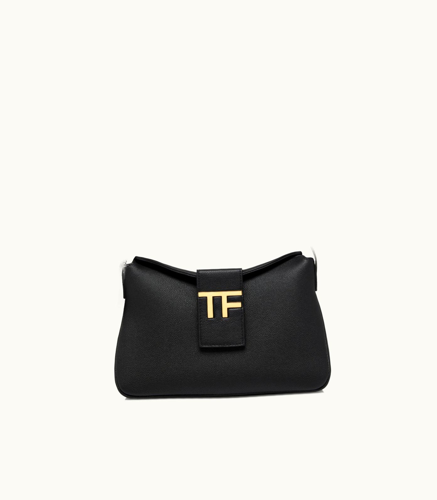 Tom Ford Tom Ford Grain Leather Tf Mini Hobo Handbag Black