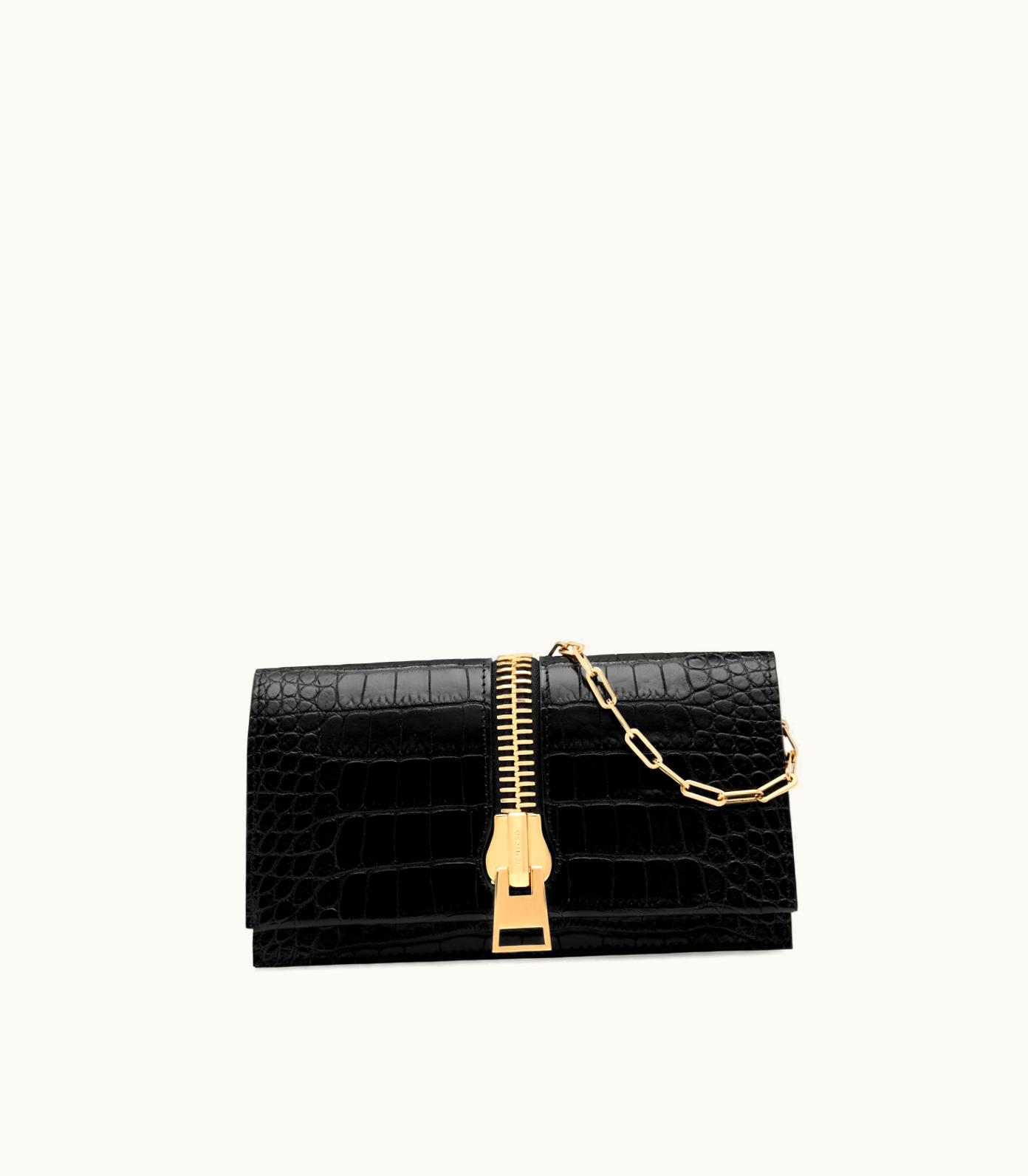 Tom Ford Tom Ford Stamped Croc Leather Jennifer Mini Bag On Chain