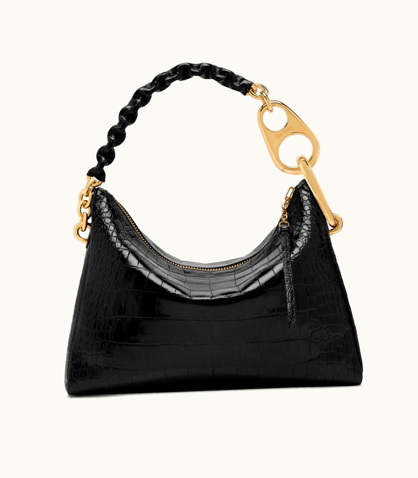 Tom Ford Tom Ford Shiny Stamped Crocodile Leather Carine Large Hobo