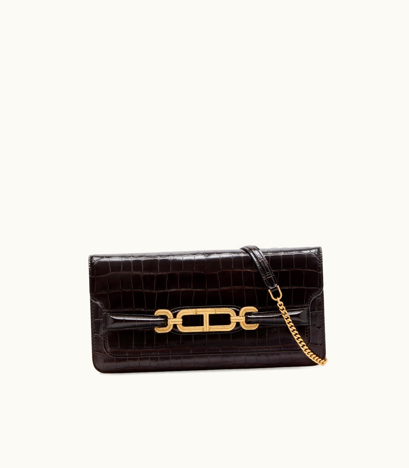 Tom Ford Tom Ford Printed Croc Leather Whitney E / W Shoulder Bag