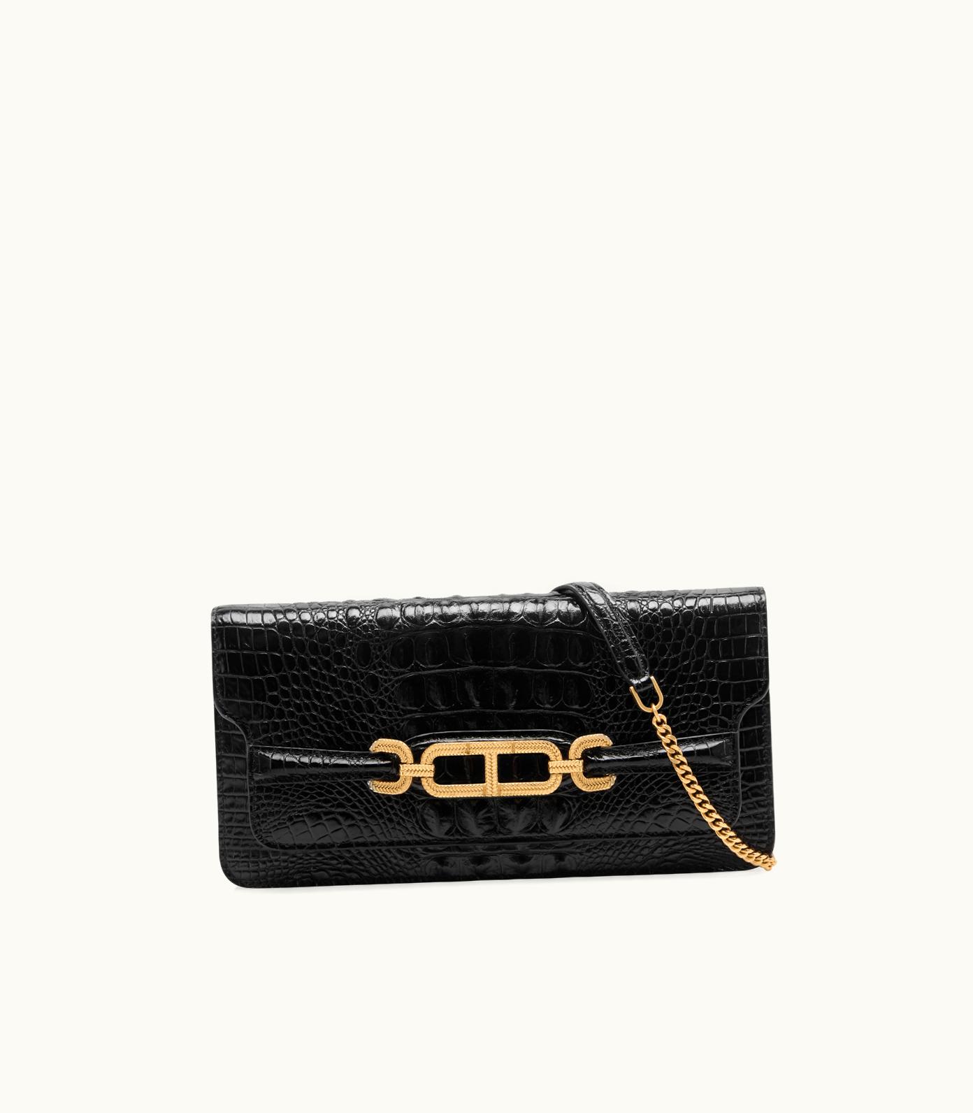 Tom Ford Tom Ford Embossed Croc Leather Whitney E / W Shoulder Bag