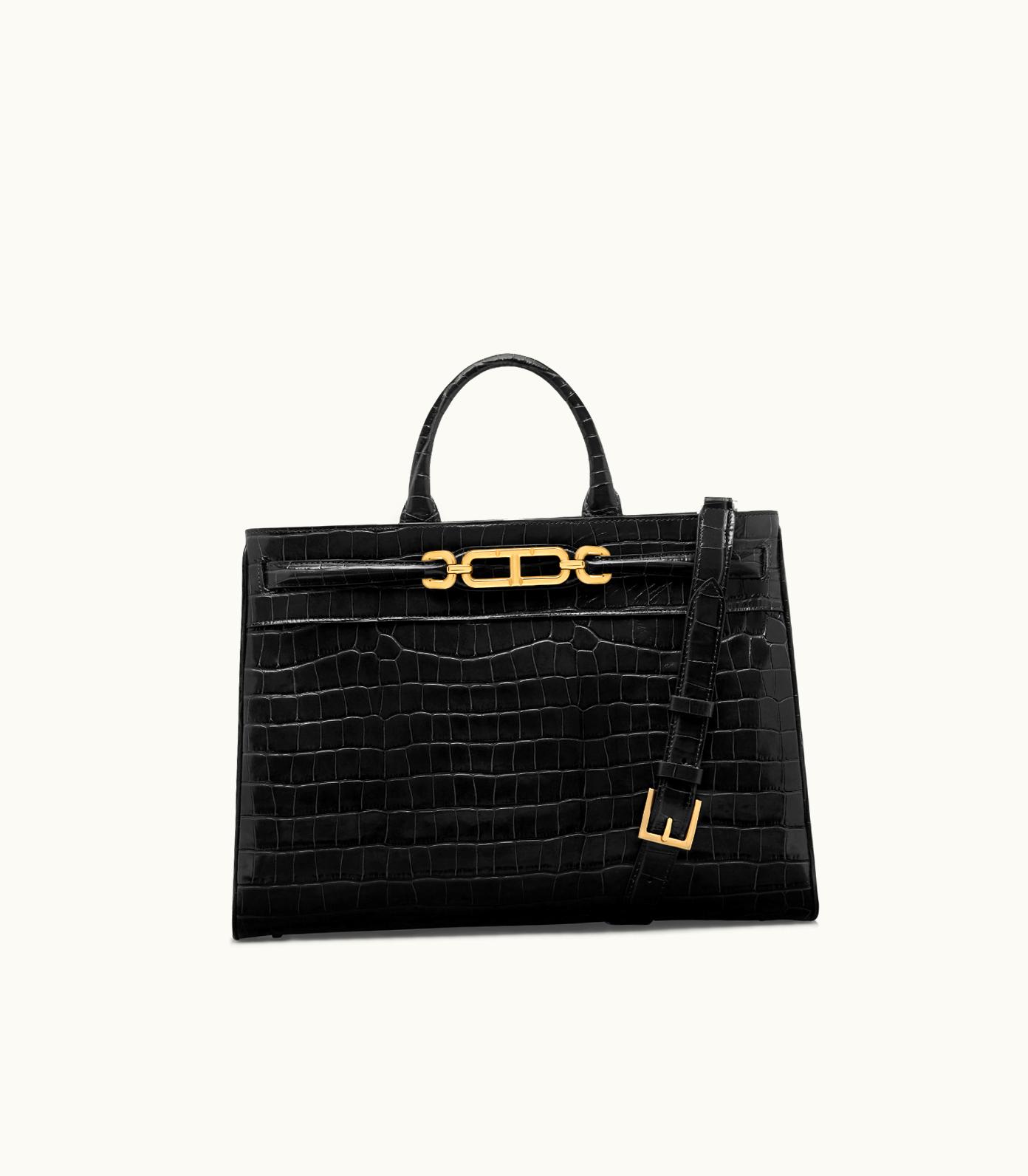 Tom Ford Tom Ford Printed Croc Leather Whitney Large Top Handle