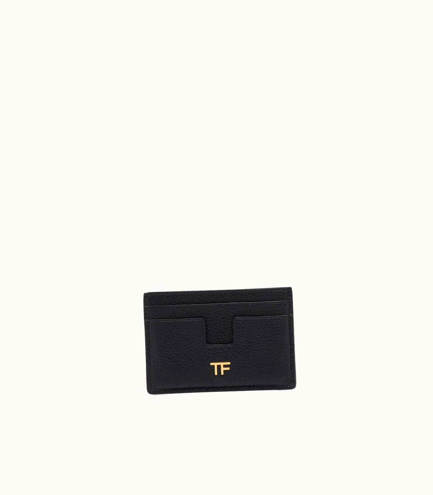 Tom Ford Tom Ford T Line Grain Leather Classic TF Card Holder Black