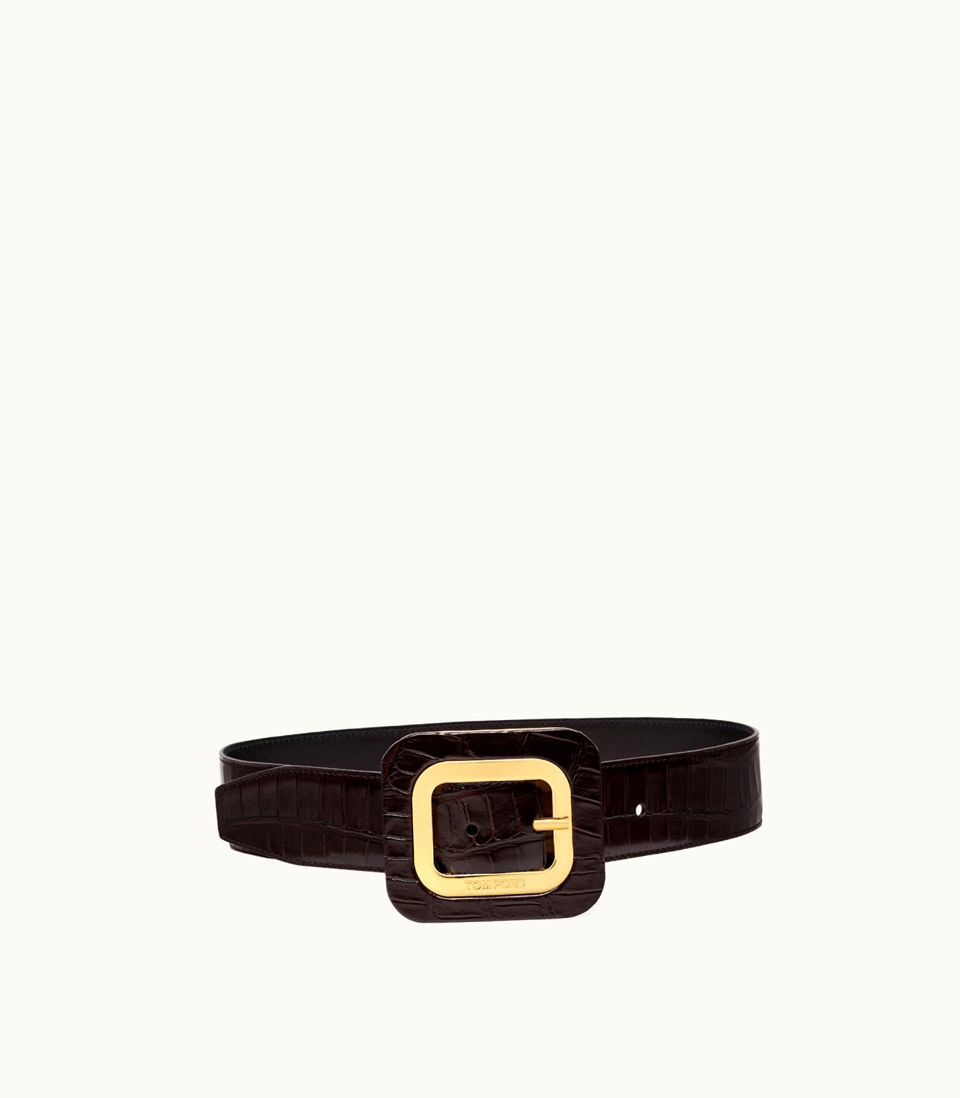 Tom Ford Tom Ford Stamped Crocodile Leather 40 MM Frame Belt