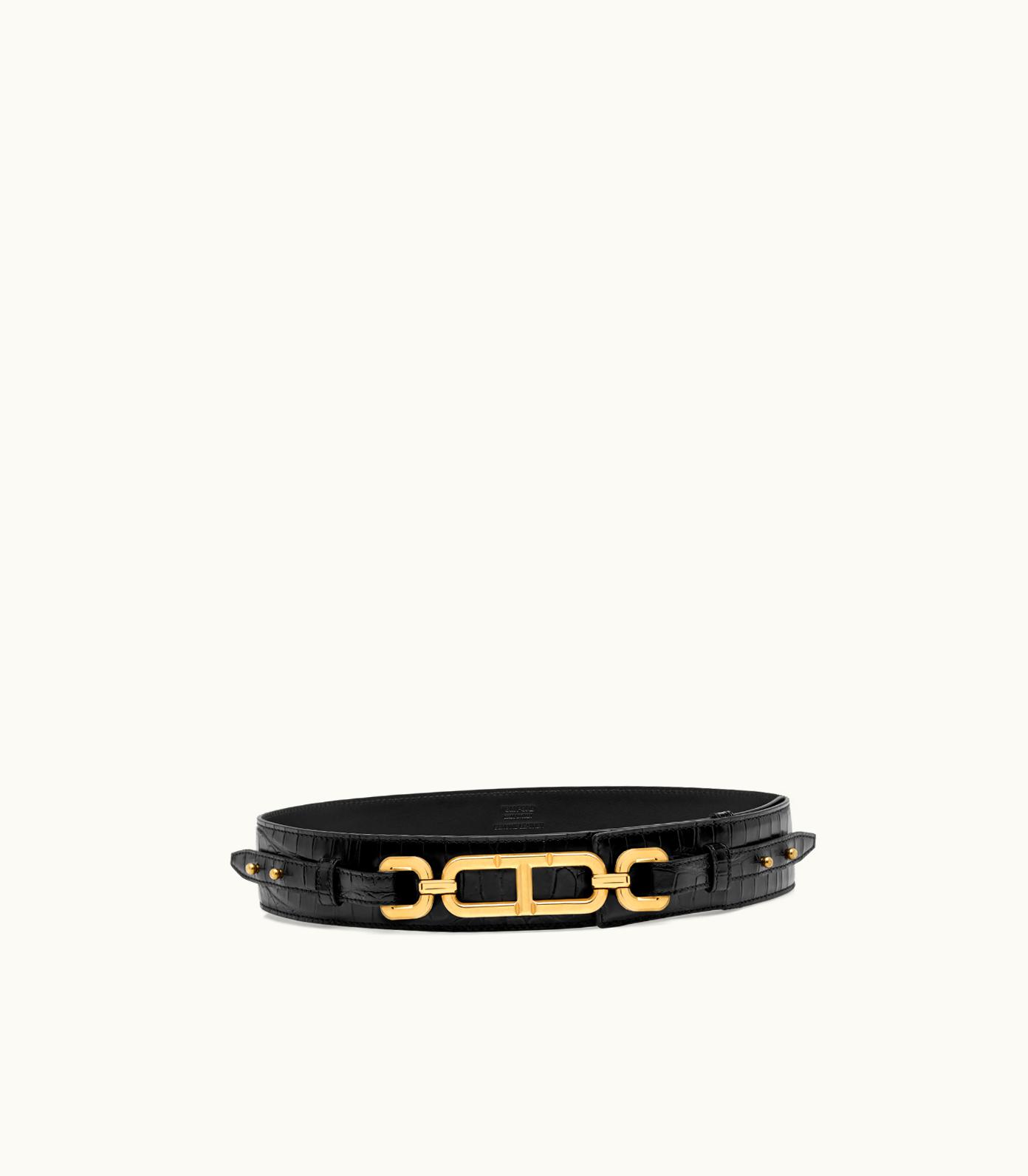 Tom Ford Tom Ford Stamped Crocodile Leather Whitney Waist Belt