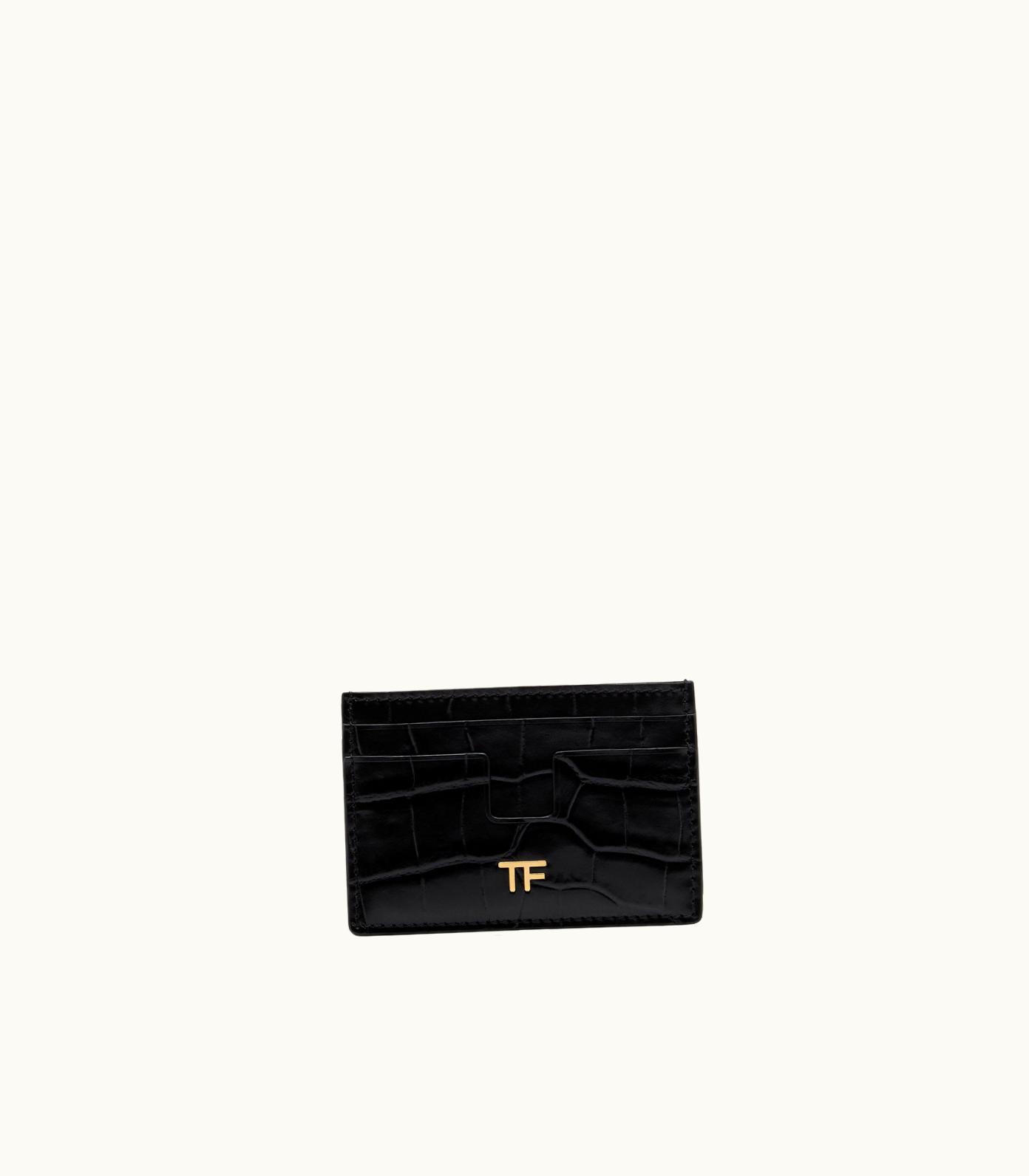 Tom Ford Tom Ford Shiny Stamped Crocodile Leather Classic Tf Card Holder