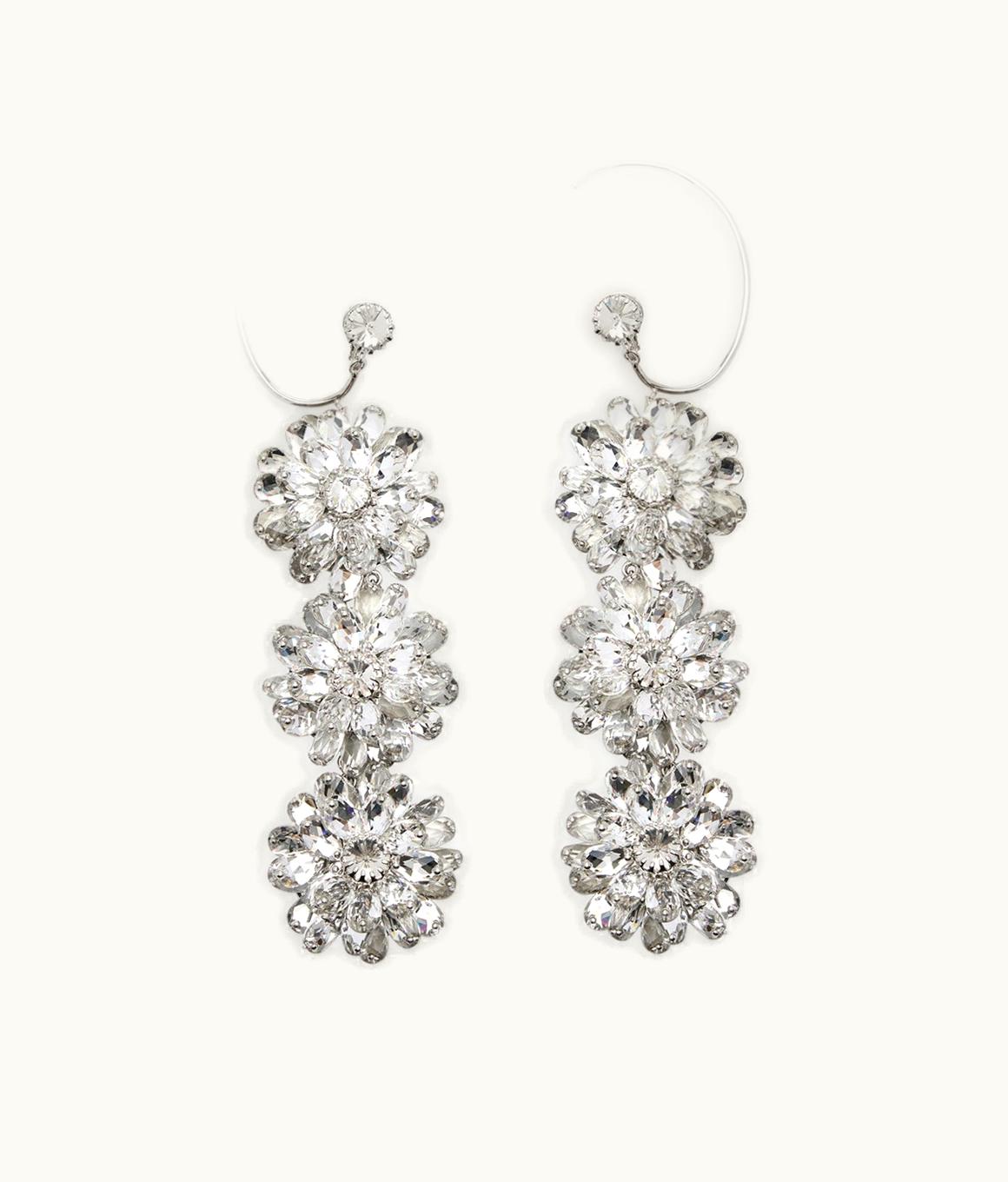 Tom Ford Tom Ford Brass And Crystal Flower Earrings