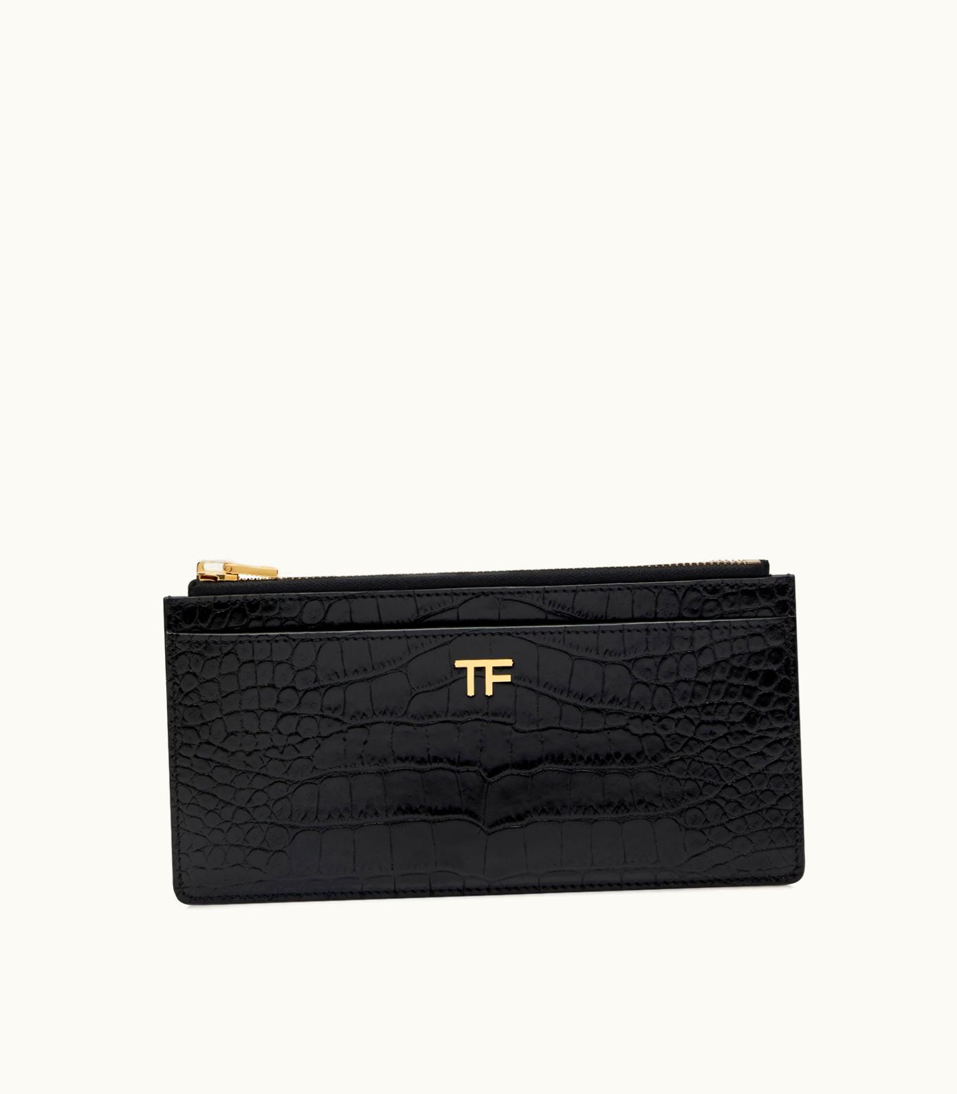 Tom Ford Tom Ford Shiny Stamped Crocodile Leather Classic Tf Multifunctional Wallet