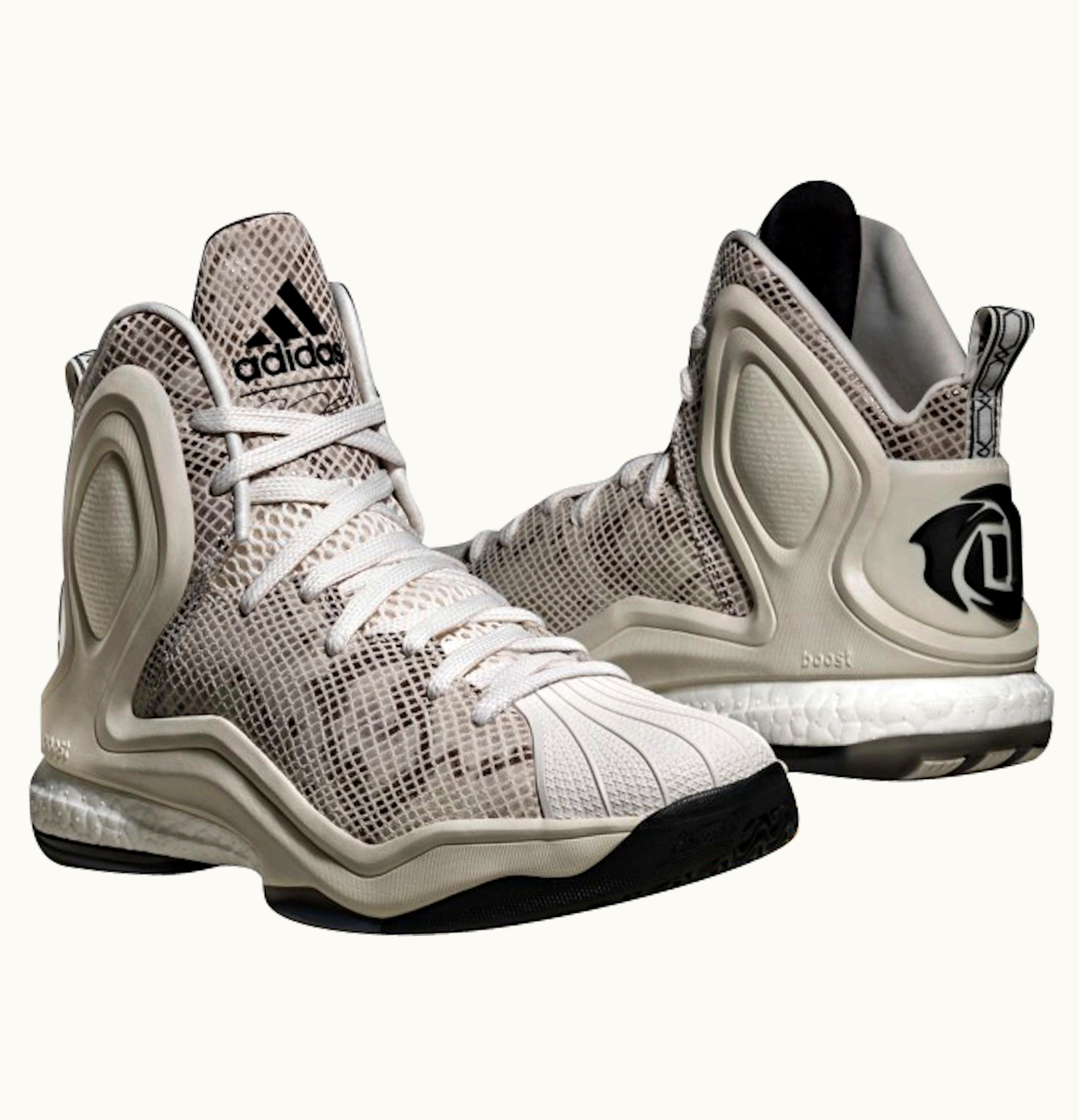 Adidas adidas D Rose 5 Boost White Tan Snakeskin