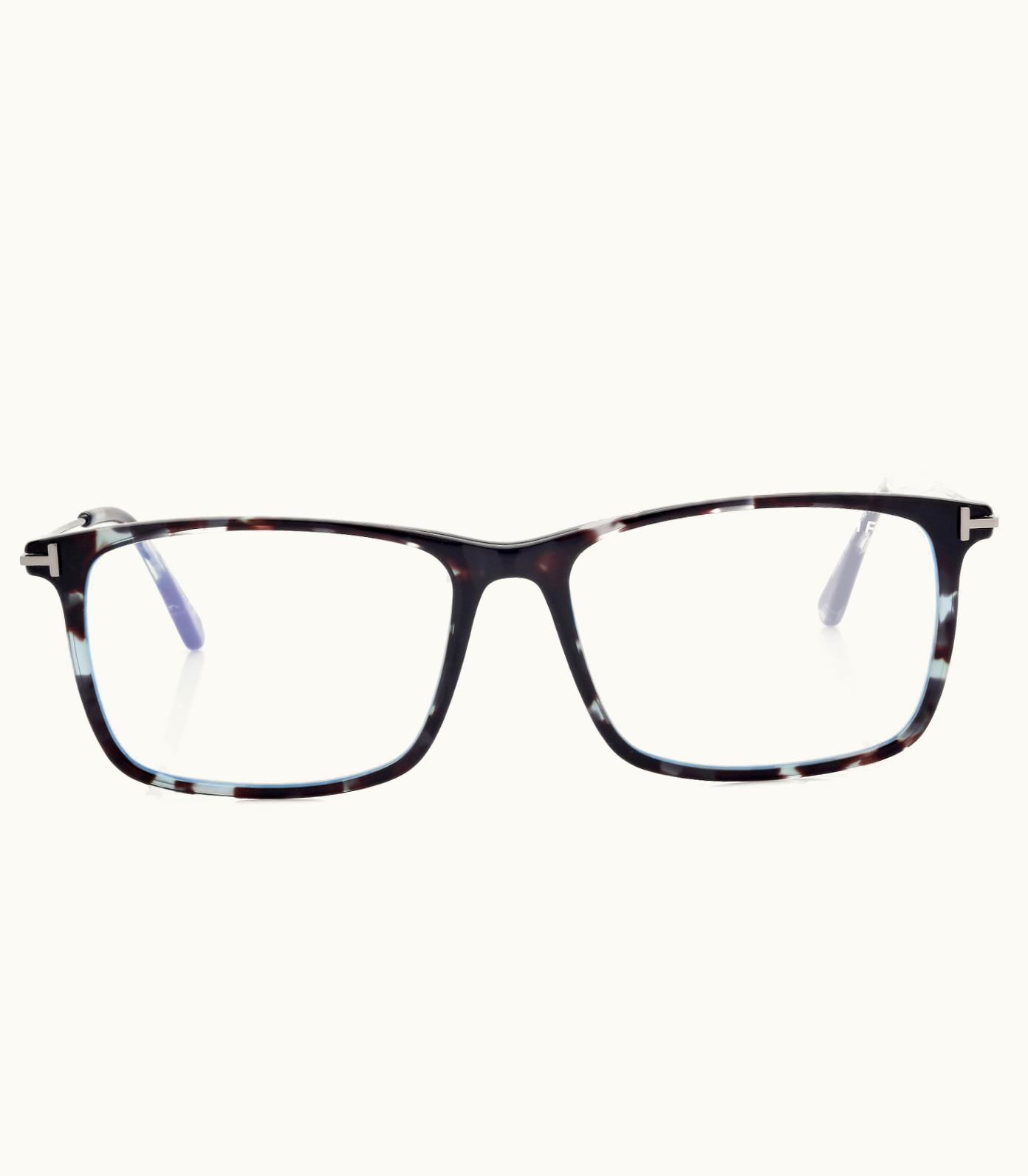 Tom Ford Tom Ford Blue Block Square Shape Optical Glasses Silver Black