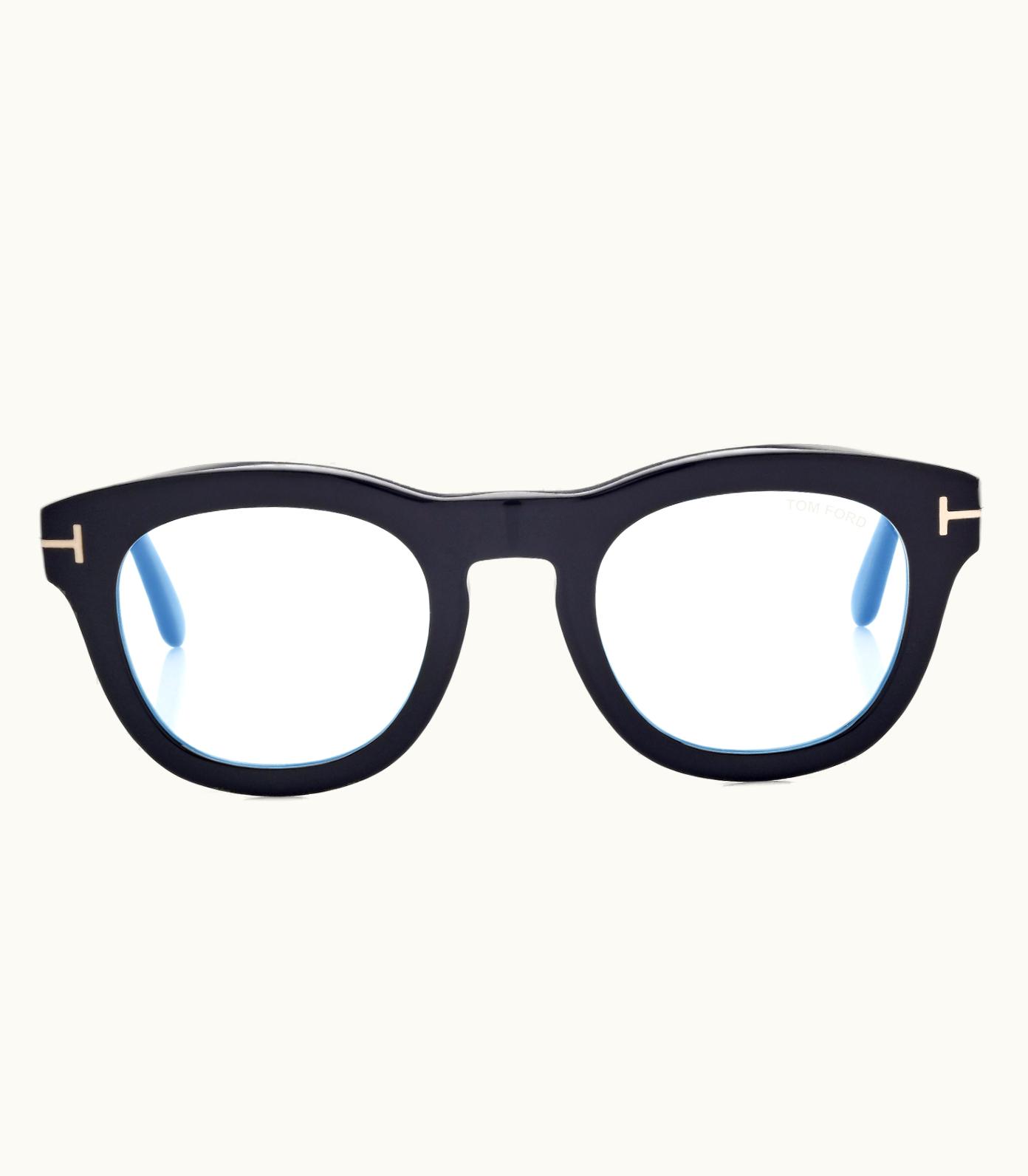 Tom Ford Tom Ford Blue Block Soft Round Opticals - Shiny Acetate T Logo Edition