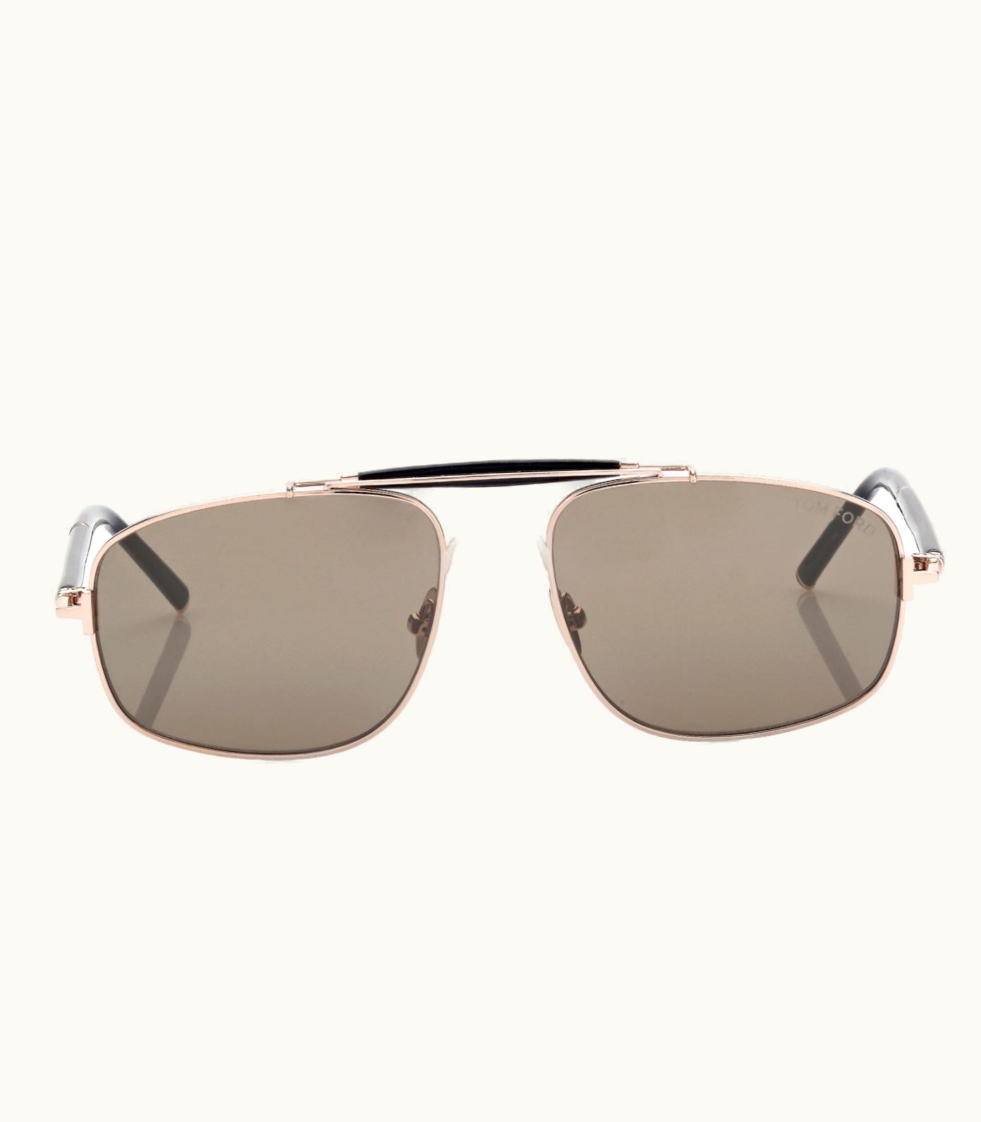Tom Ford Tom Ford Titanium And Horn Navigator Sunglasses