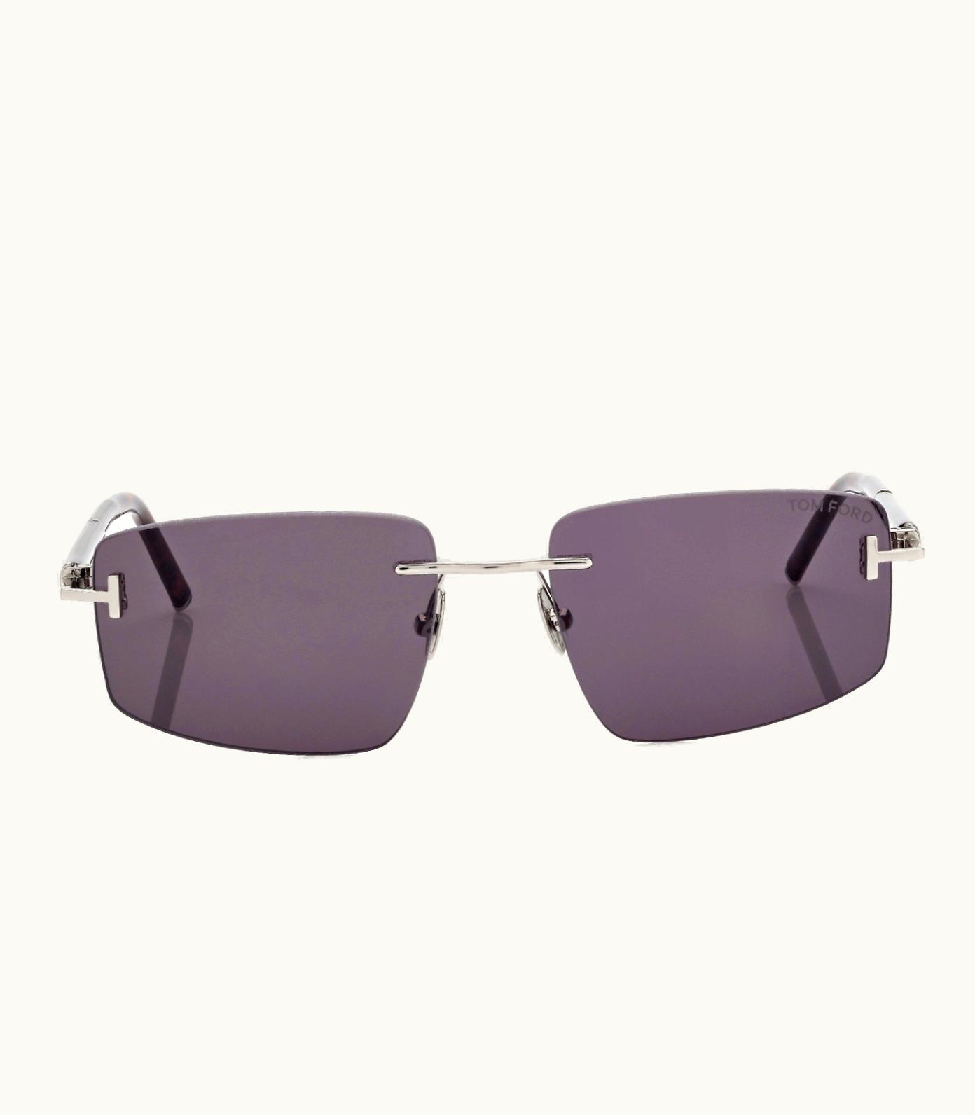 Tom Ford Tom Ford Square Titanium And Horn Sunglasses