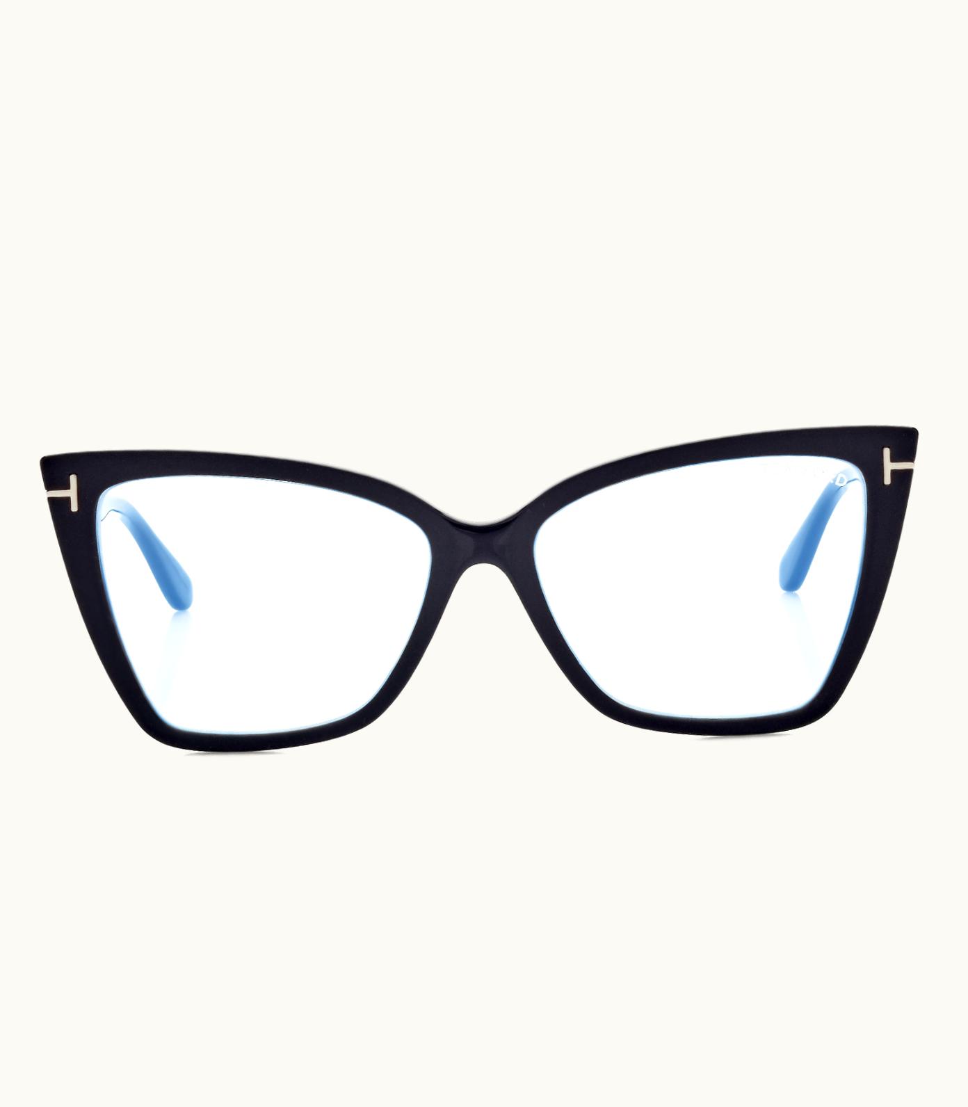 Tom Ford Tom Ford TF Blue Block Square Cat Eye Sunglasses Black