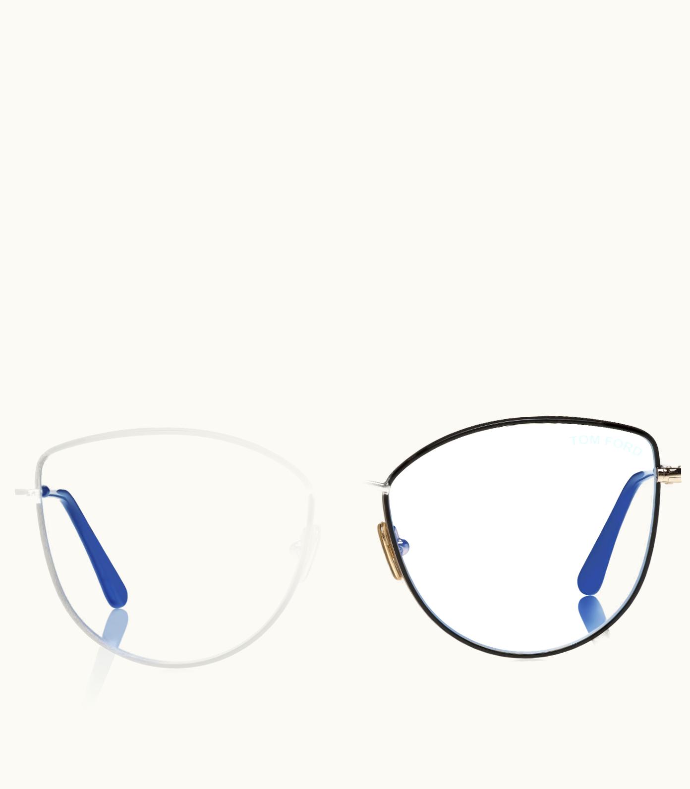 Tom Ford Tom Ford Metal 'T' Logo Soft Cat Eye Sunglasses Silver