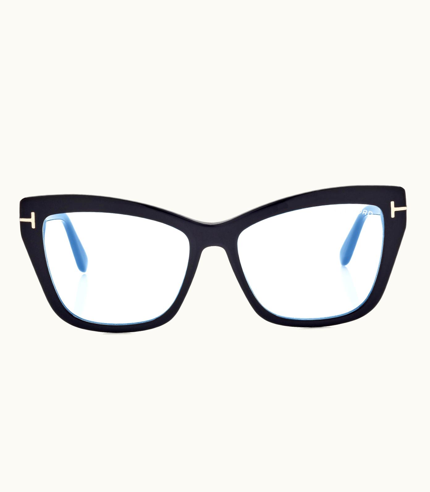 Tom Ford Tom Ford Blue Block Square Cat Eye Optical Glasses Black