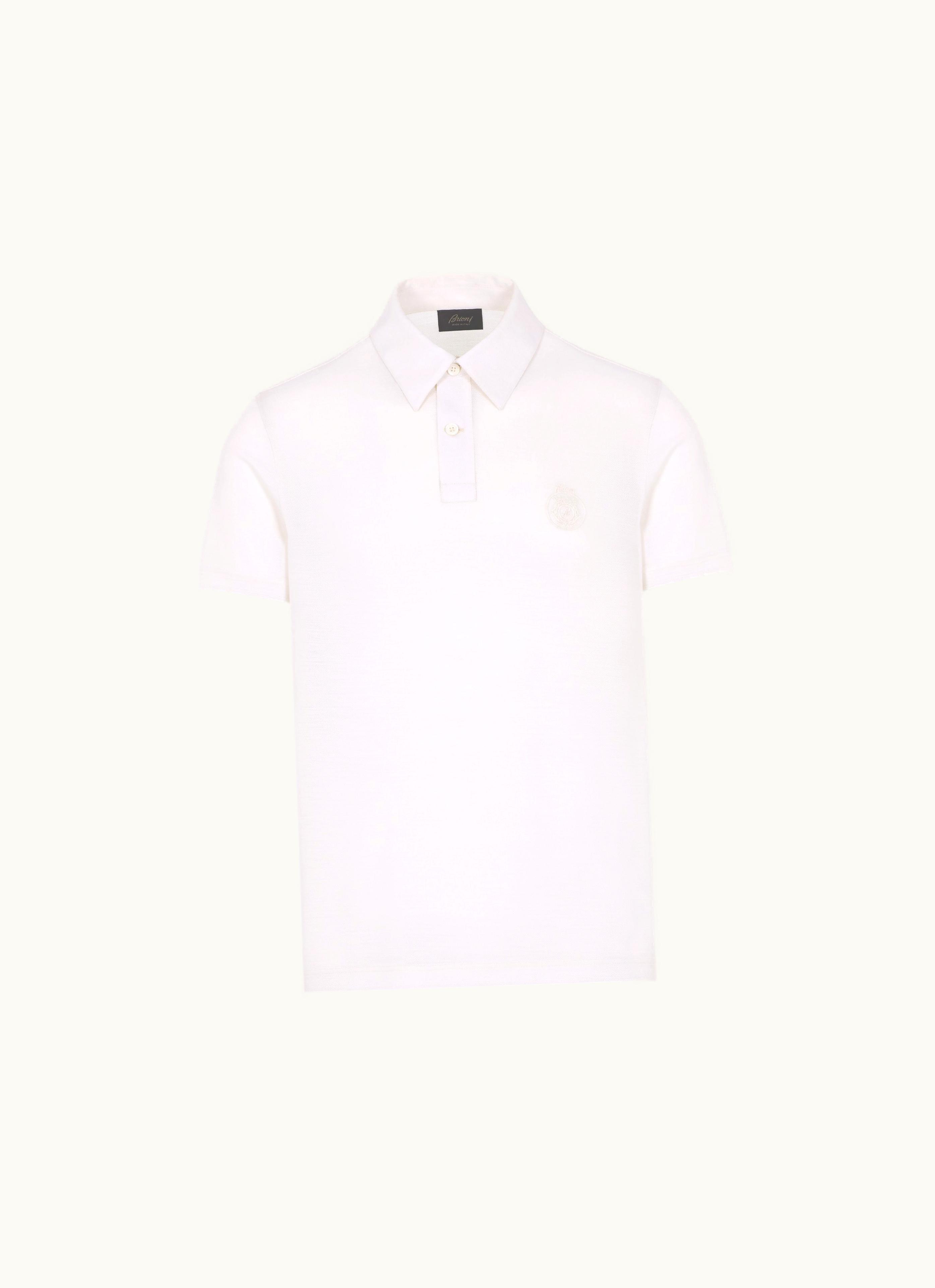 Brioni Brioni White Tech Wool Polo