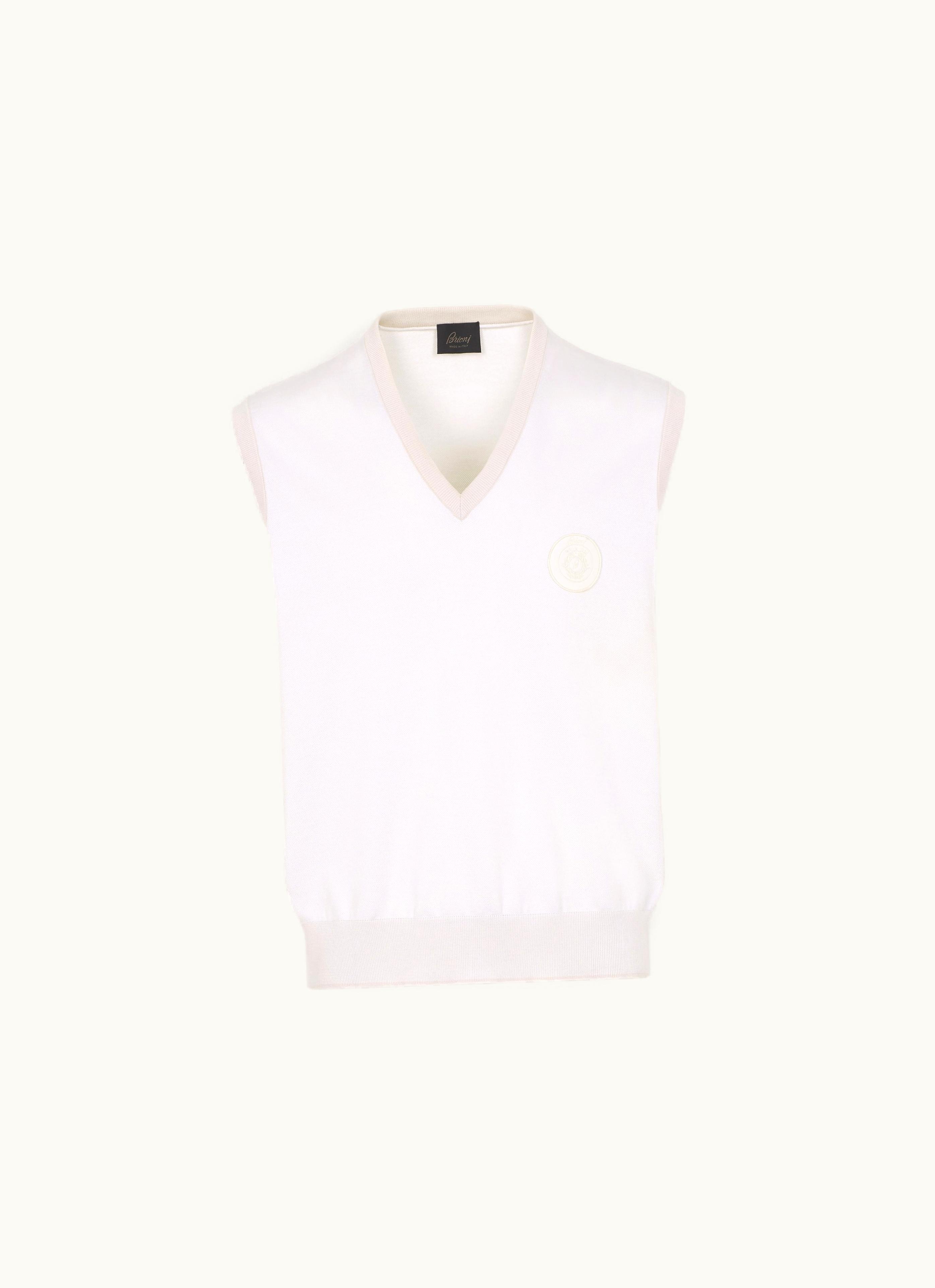 Brioni Brioni White Cotton, Silk And Cashmere Vest 813307235