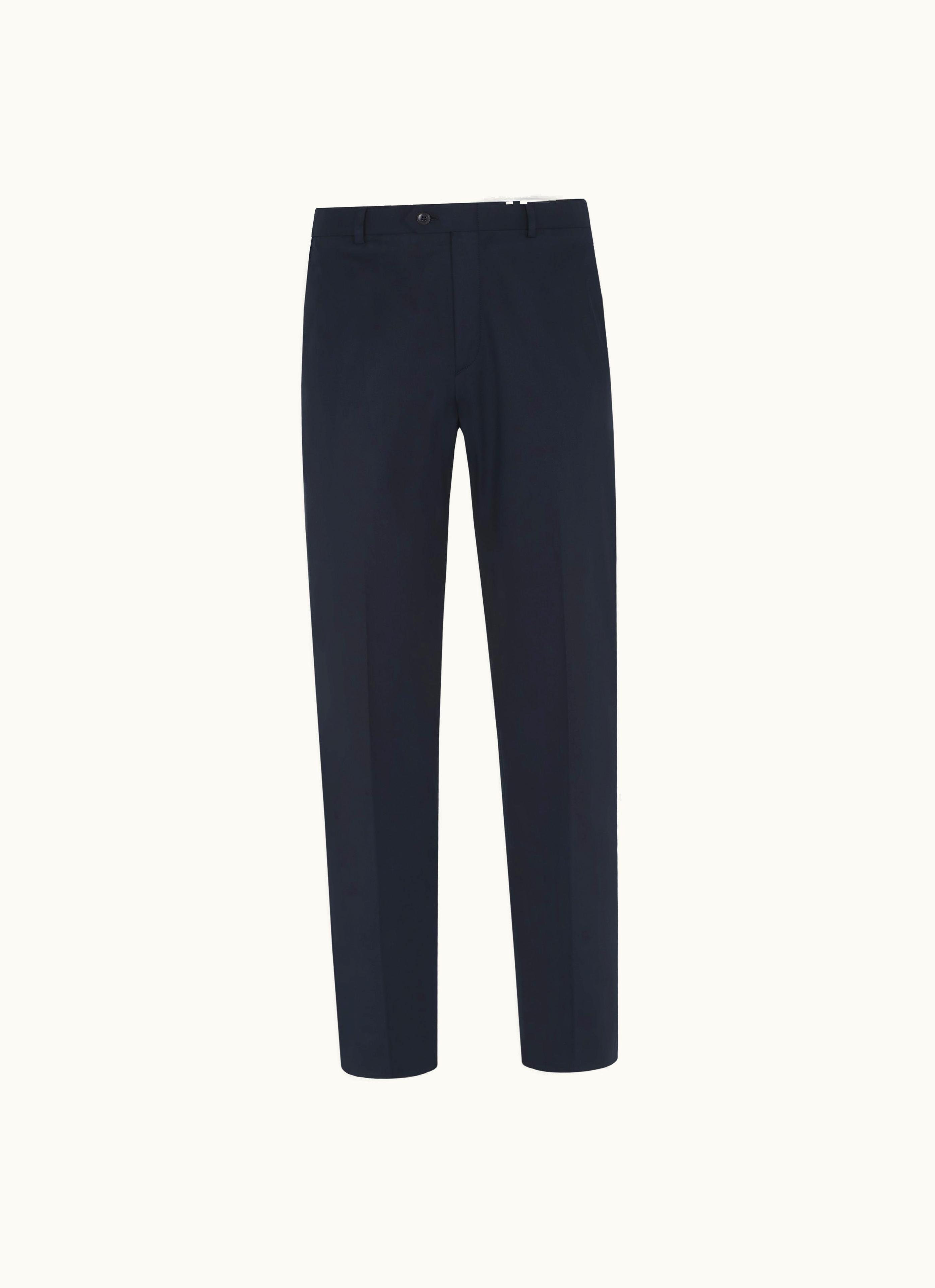 Brioni Brioni Navy Blue Sea Island Cotton Twill Tigullio Trousers