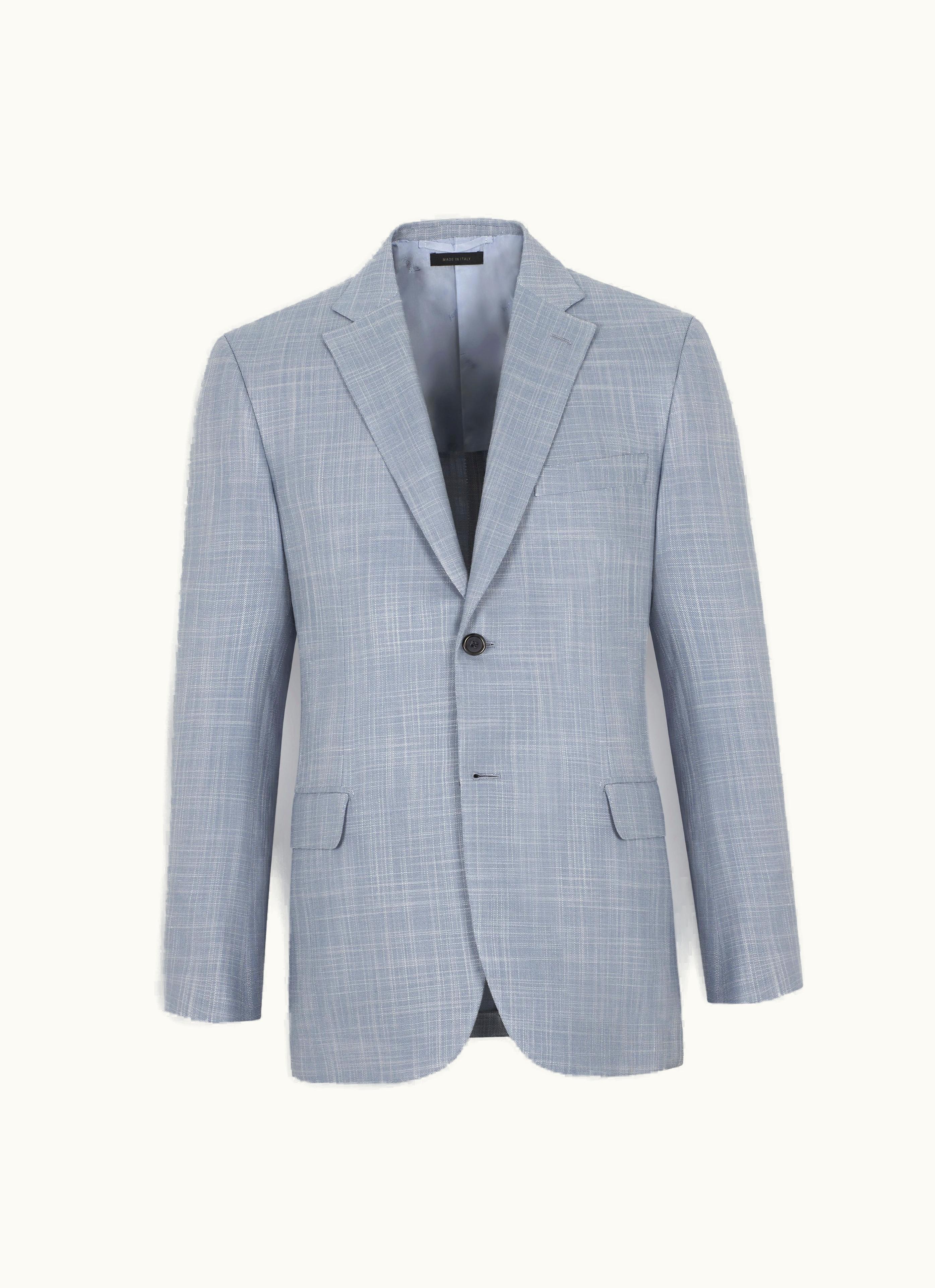 Brioni Brioni Sky Blue And White Silk And Cashmere Ravello Jacket
